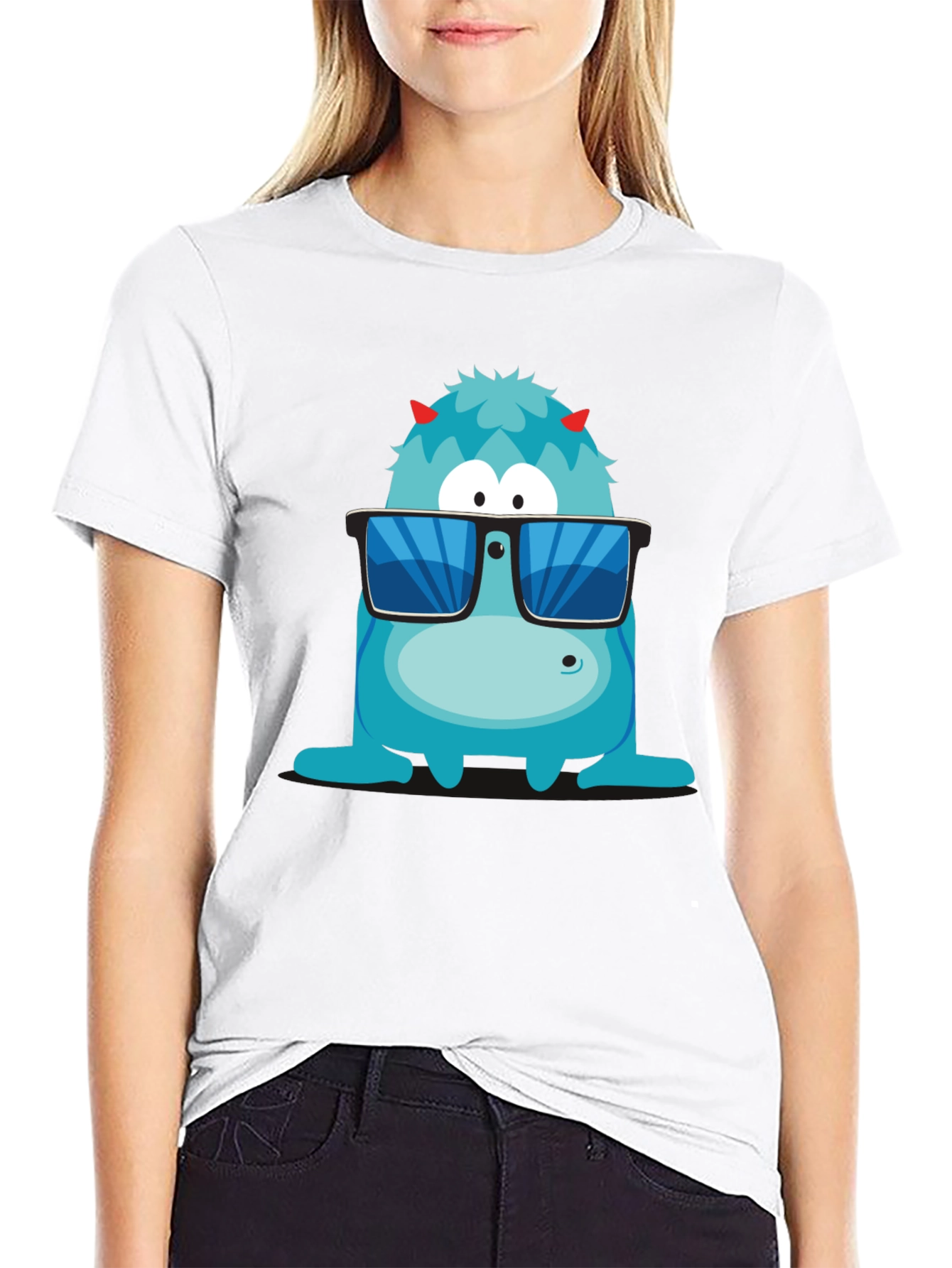 Cool Monster Graphic Tee - Black T-Shirt