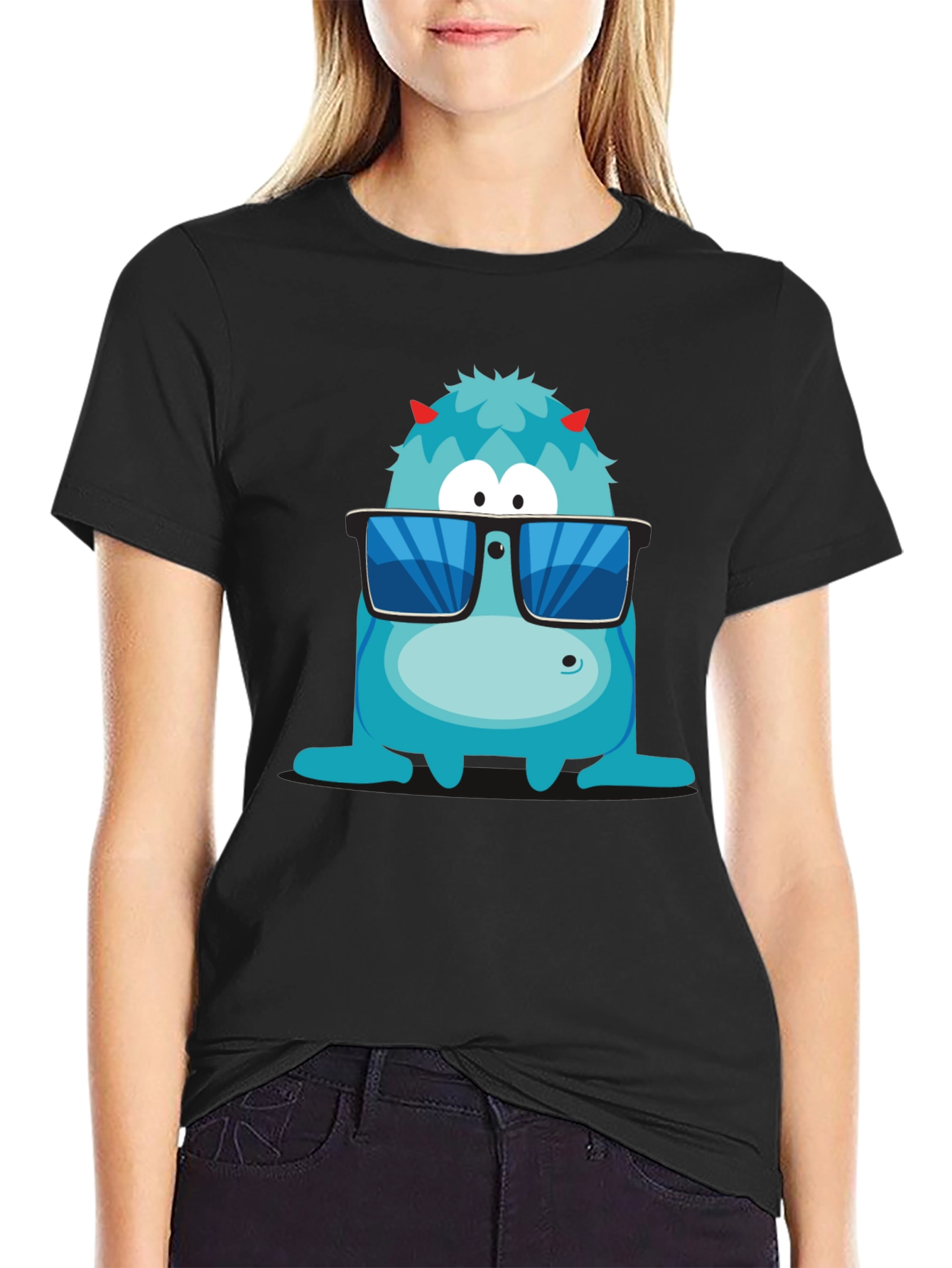 Cool Monster Graphic Tee - Black T-Shirt