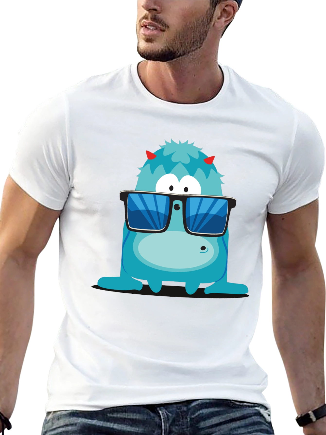 Cool Monster Graphic Tee - Black T-Shirt