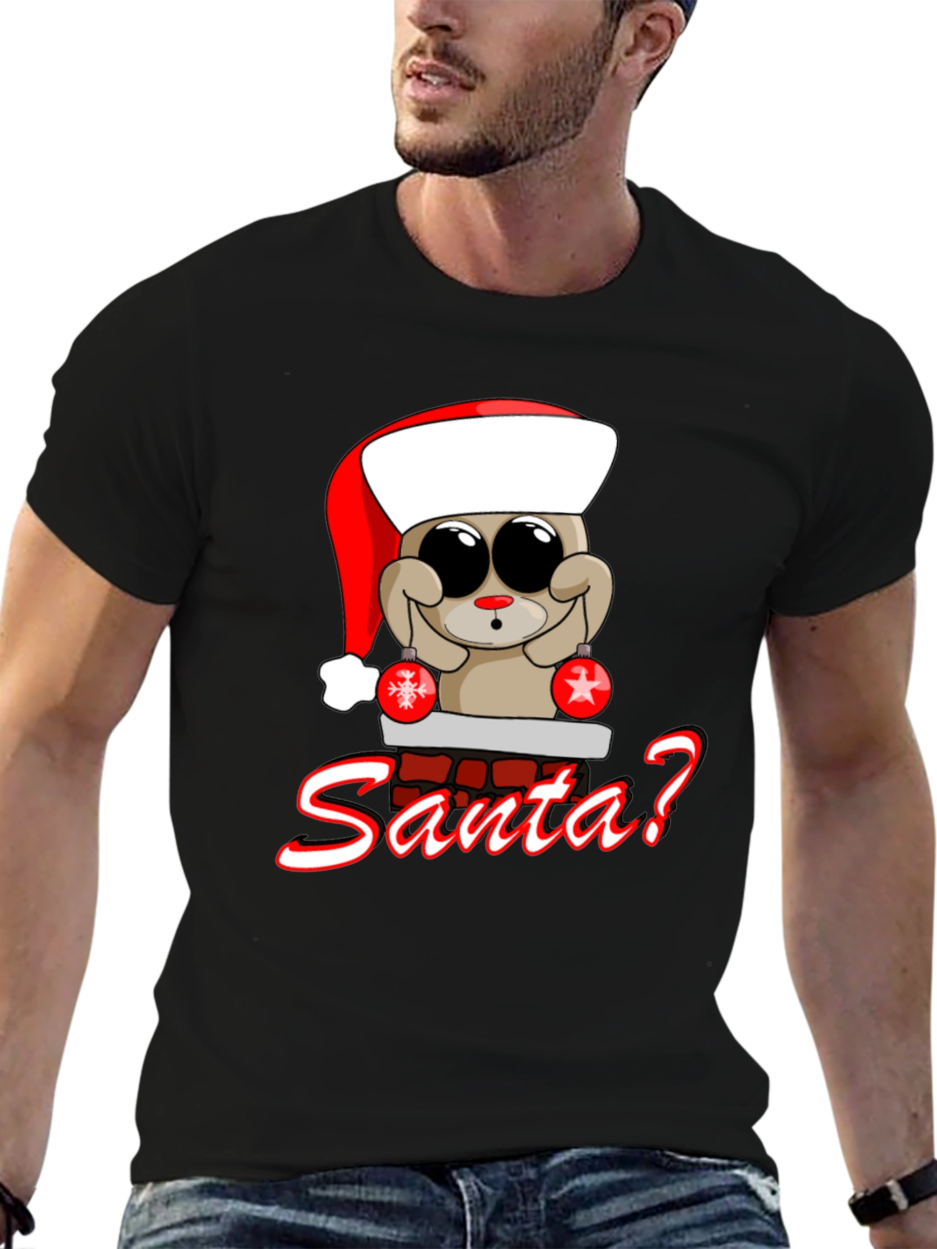 Cartoon Santa Bear Graphic Tee