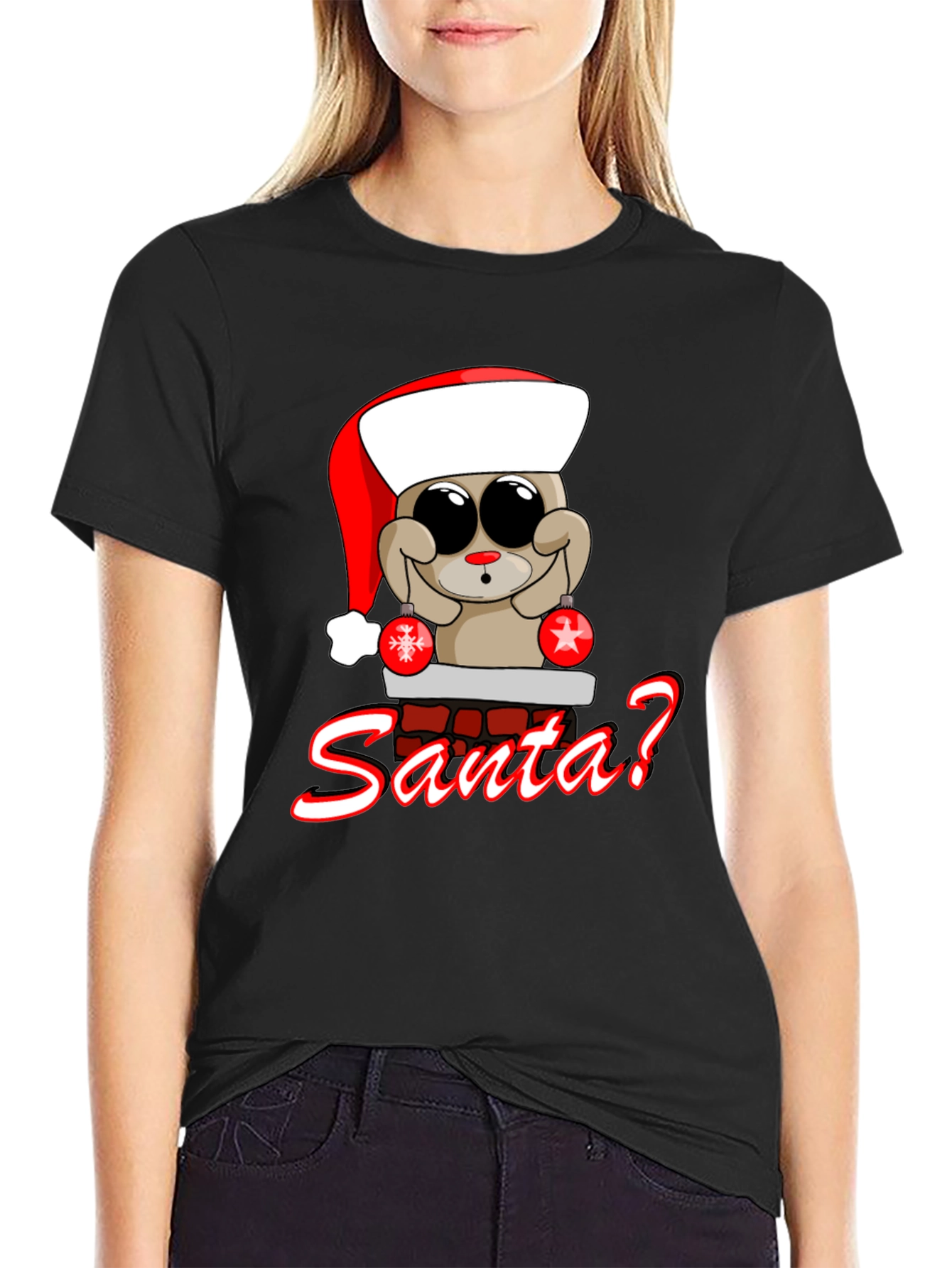 Cartoon Santa Bear Graphic Tee