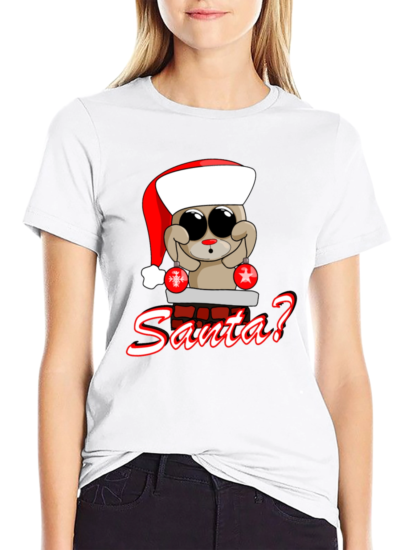 Cartoon Santa Bear Graphic Tee