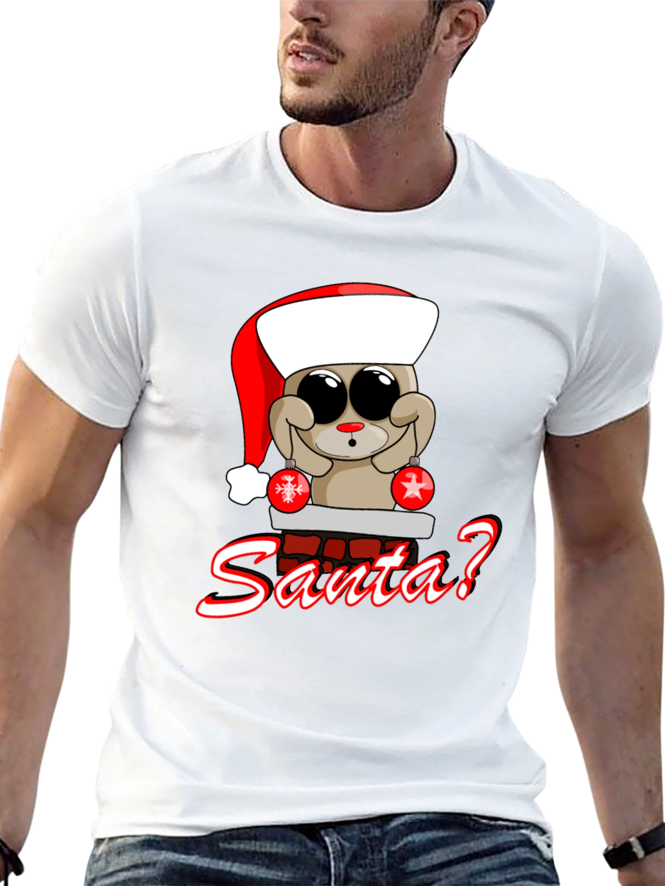 Cartoon Santa Bear Graphic Tee