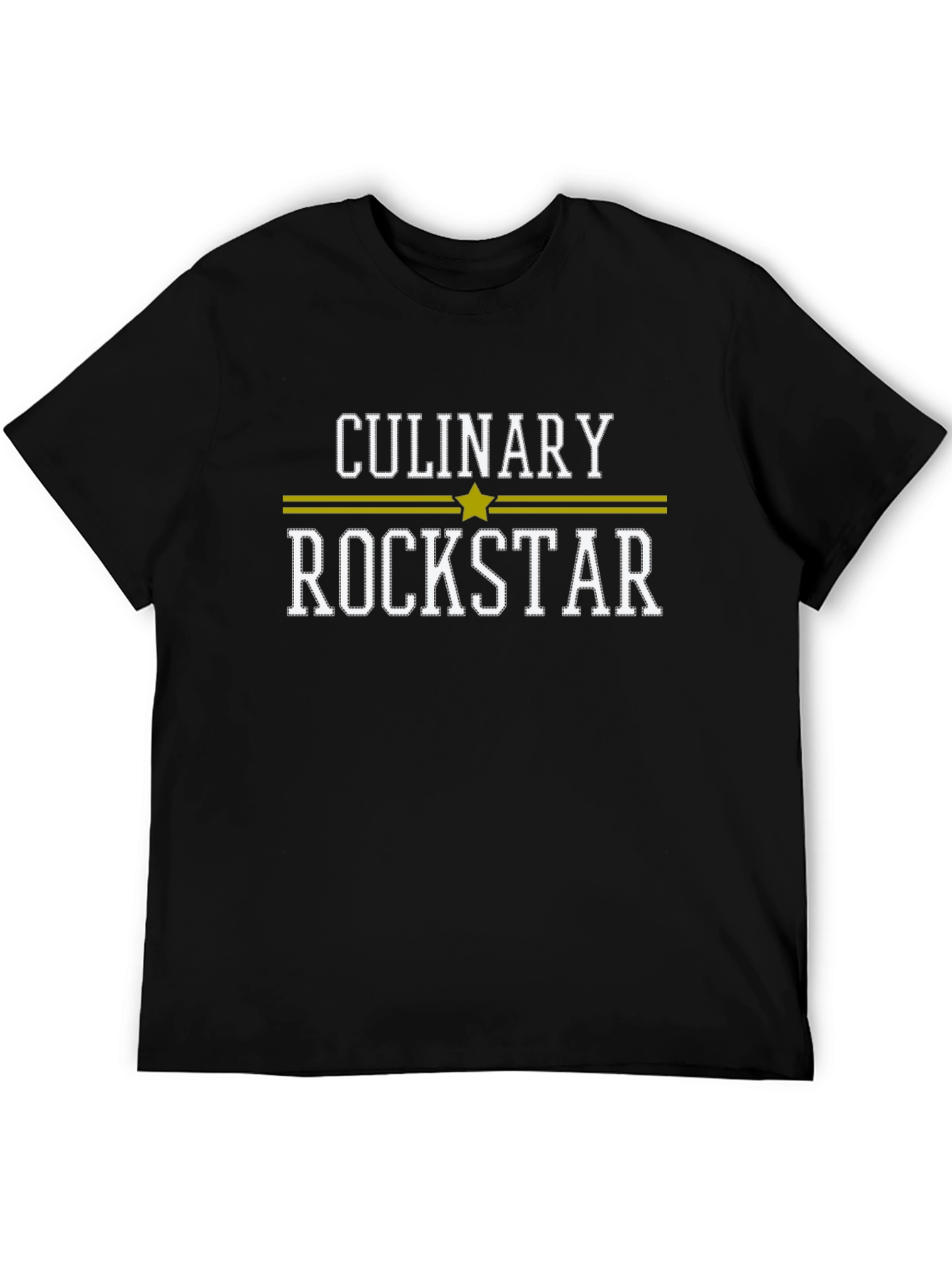 Culinary Rockstar Black Cotton Graphic T-Shirt