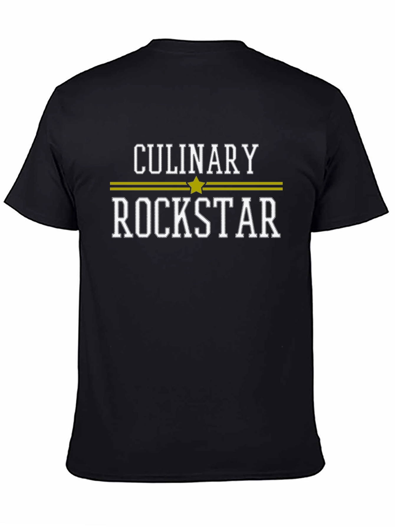 Culinary Rockstar Black Cotton Graphic T-Shirt