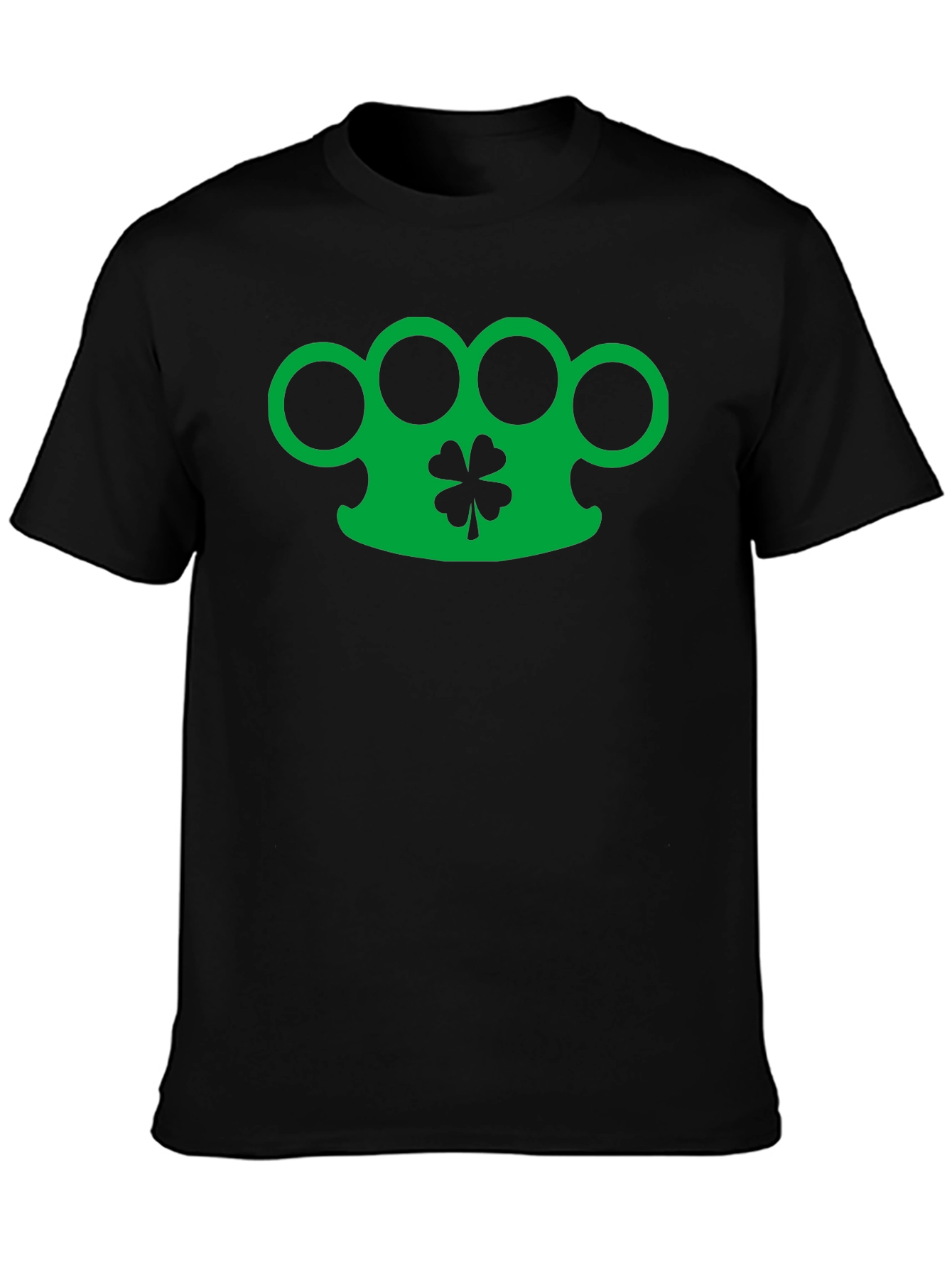 Lucky Brass Knuckles Clover Black Graphic Tee