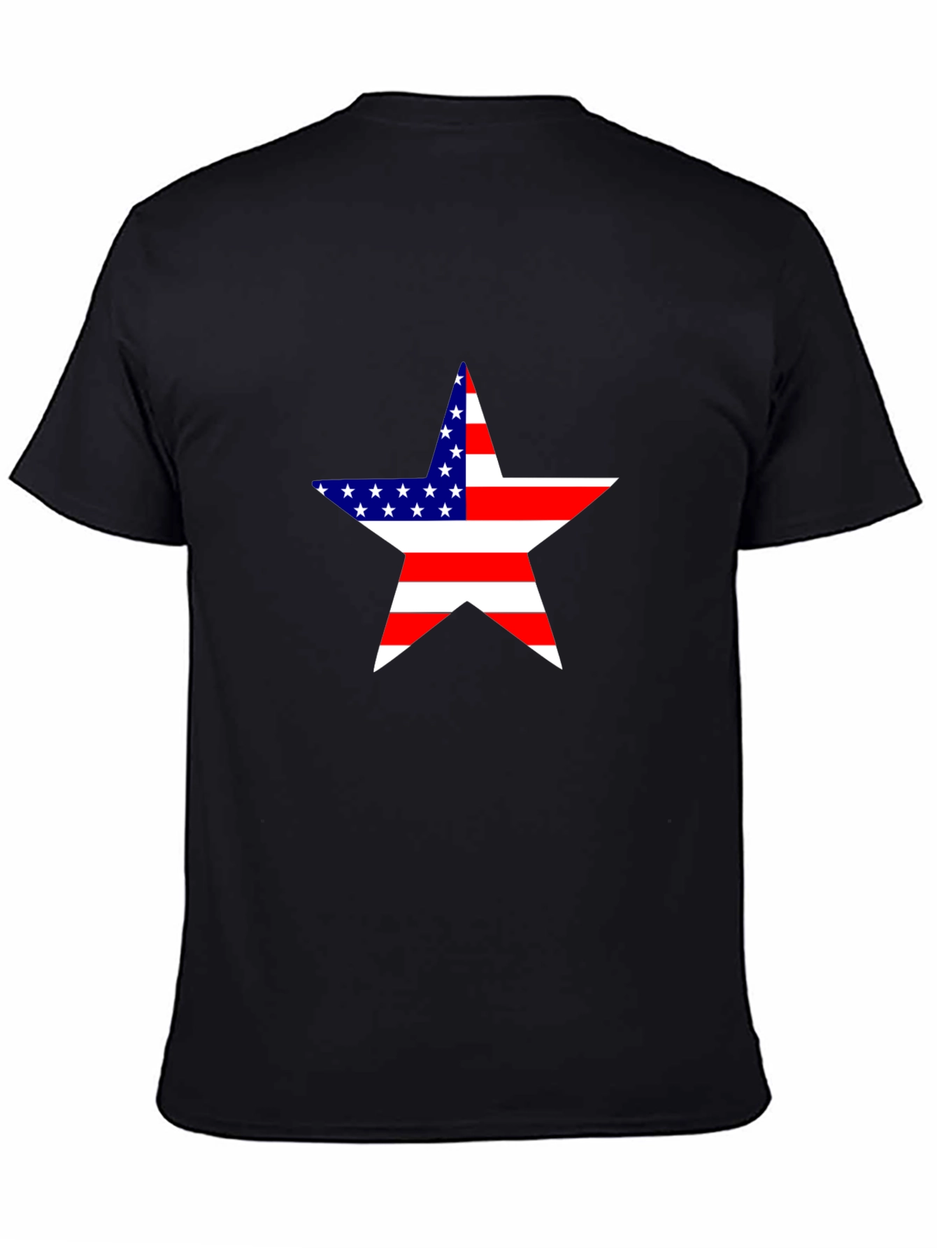 American Flag Star Black T-Shirt