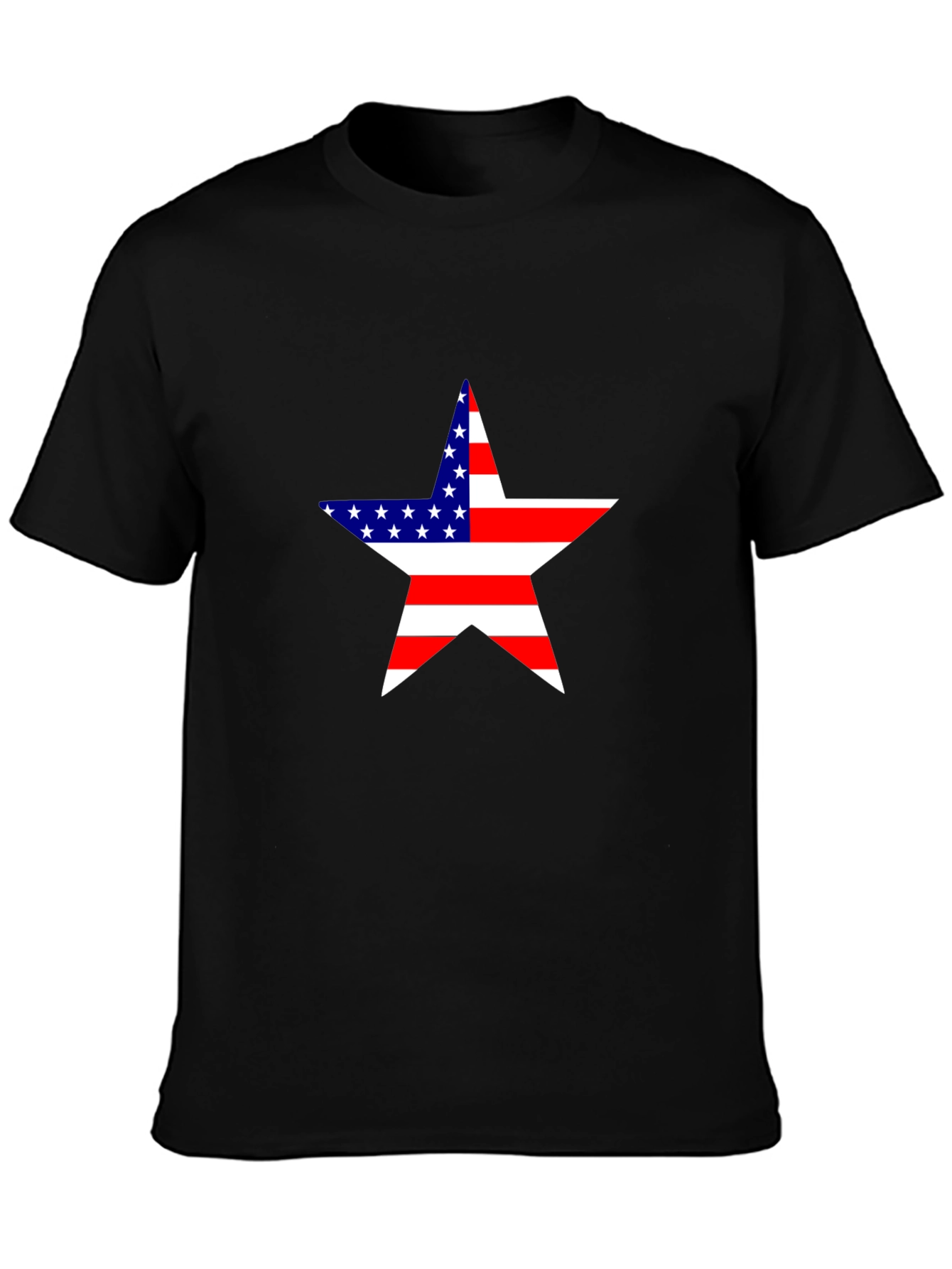 American Flag Star Black T-Shirt