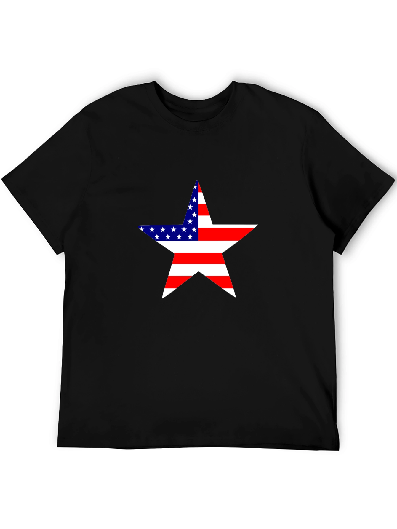 American Flag Star Black T-Shirt