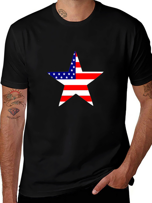 American Flag Star Black T-Shirt