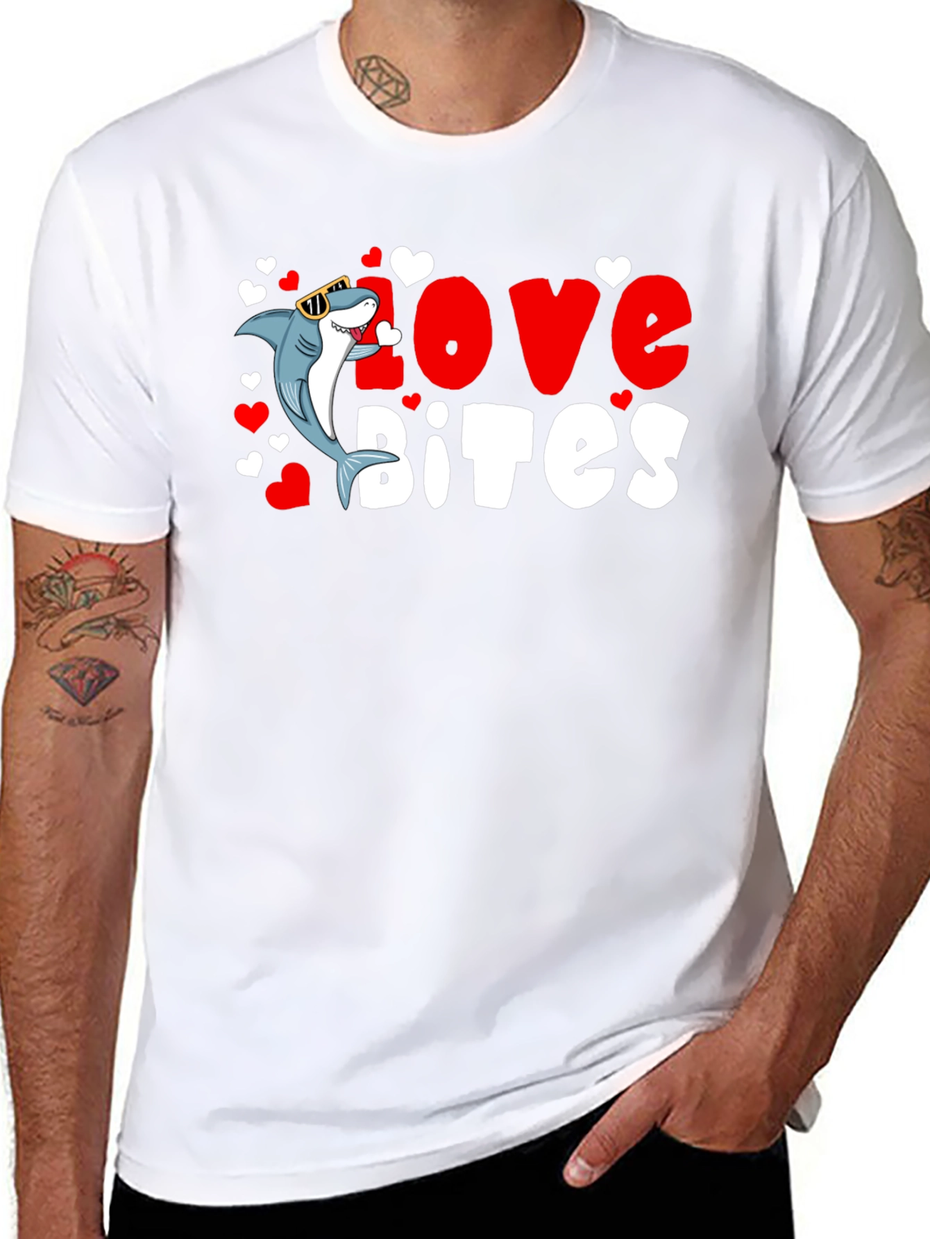 Love Bites Shark Valentines Day T-Shirt