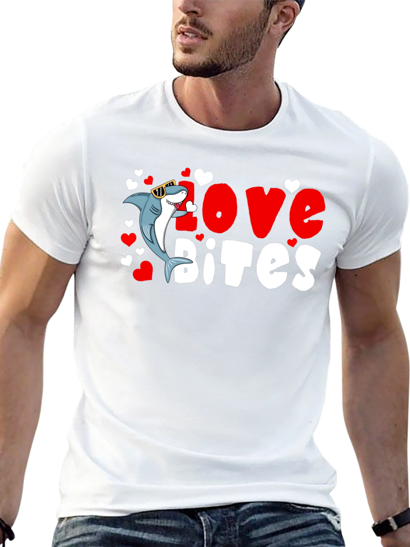 Love Bites Shark Valentines Day T-Shirt