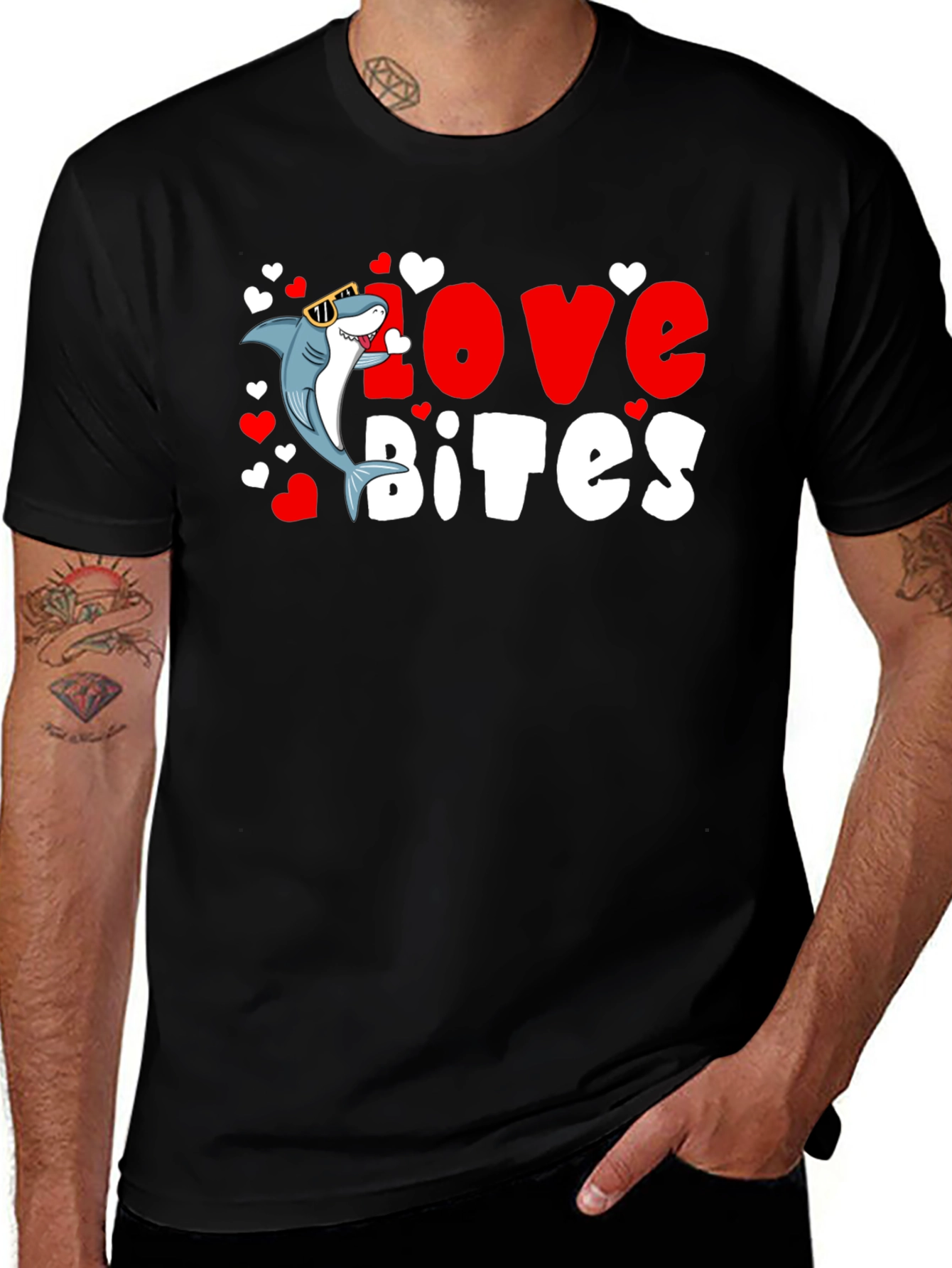 Love Bites Shark Valentines Day T-Shirt