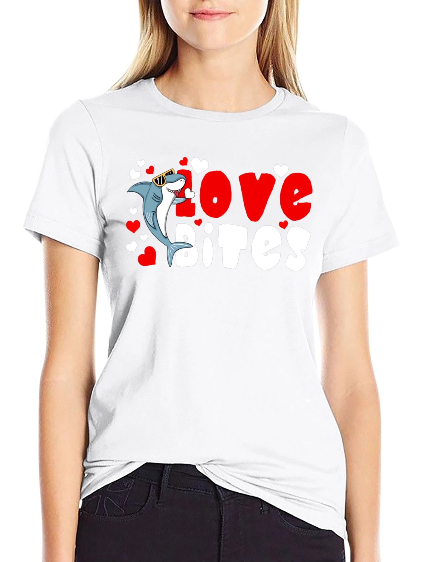 Love Bites Shark Valentines Day T-Shirt