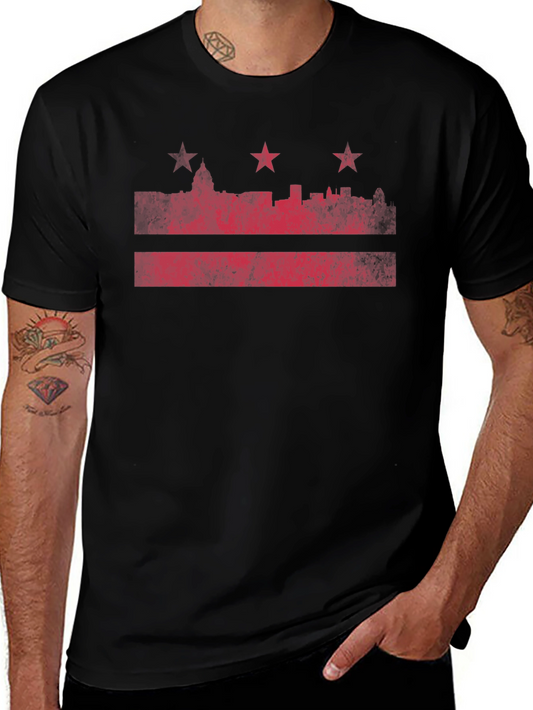 DC Flag T-Shirt - Distressed Red Print