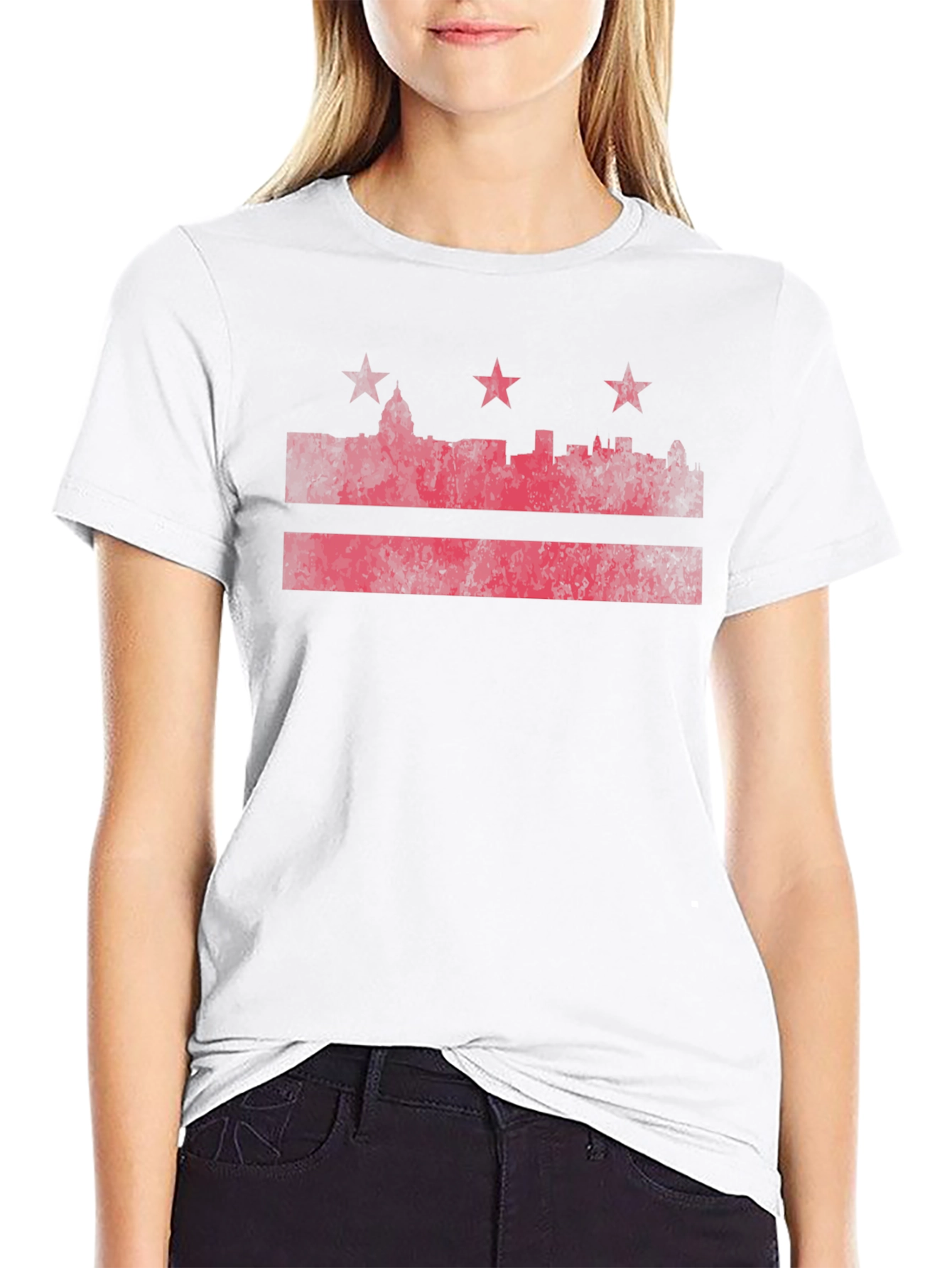 DC Flag T-Shirt - Distressed Red Print
