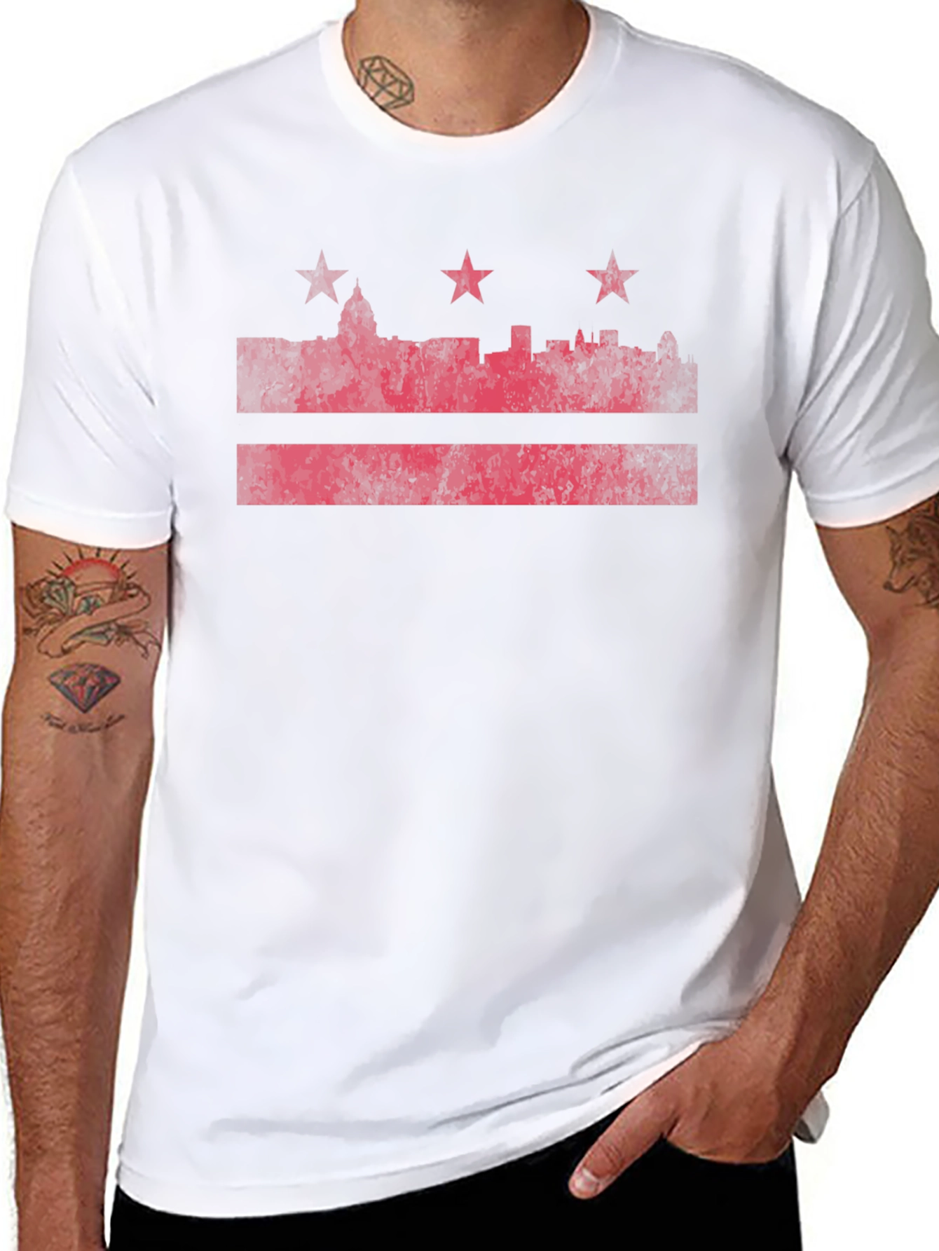 DC Flag T-Shirt - Distressed Red Print
