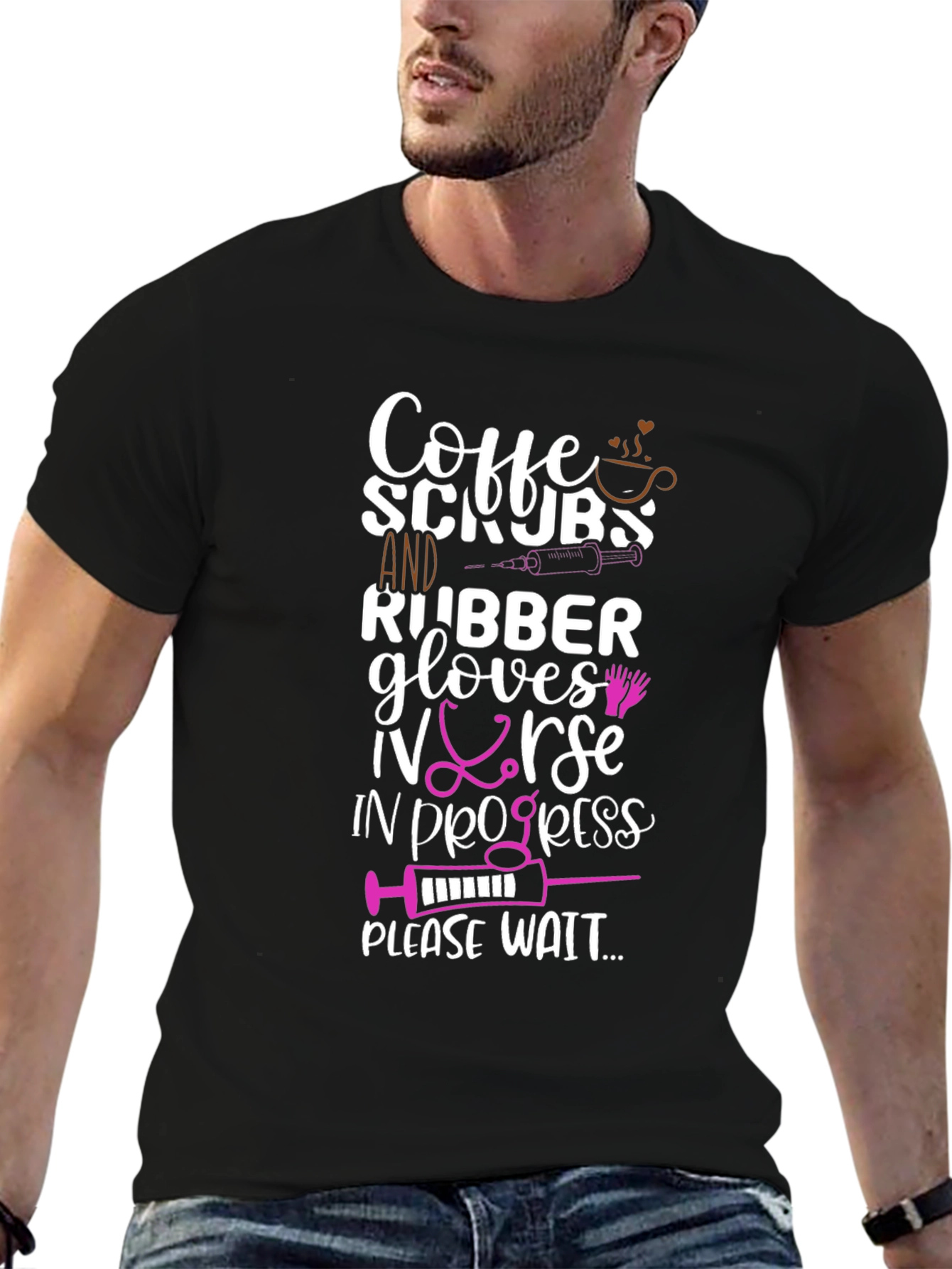 Coffee Scrubs Nurse Graphic T-Shirt