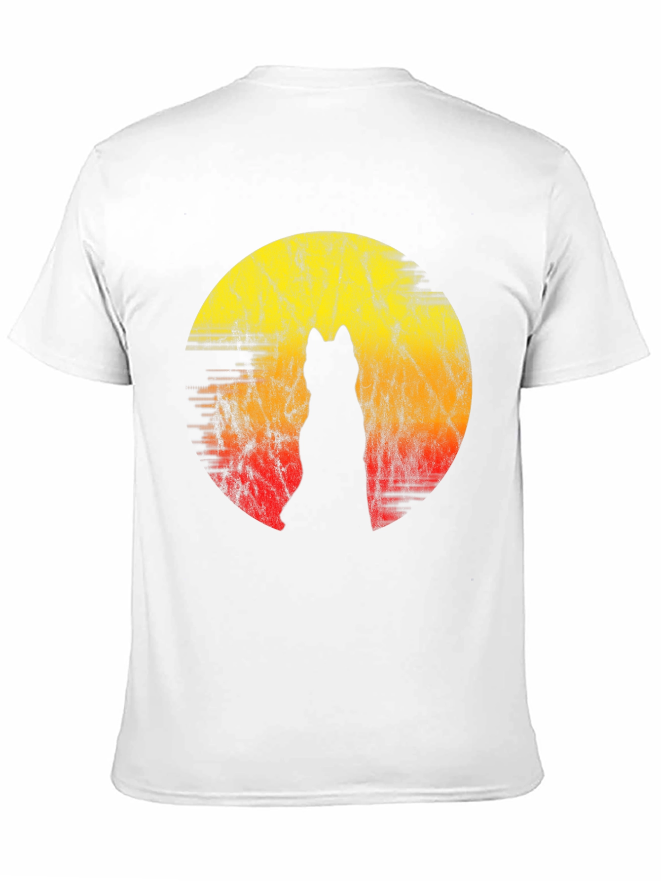 Wolf Silhouette Sunset Graphic Tee - Black