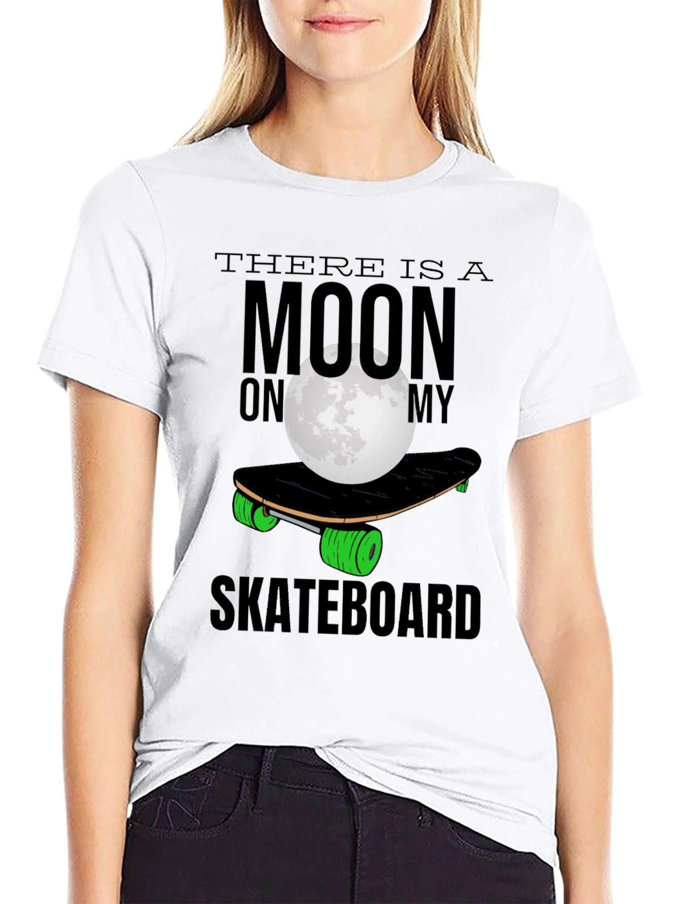 Moon Skateboard T-Shirt - Unique Graphic Tee