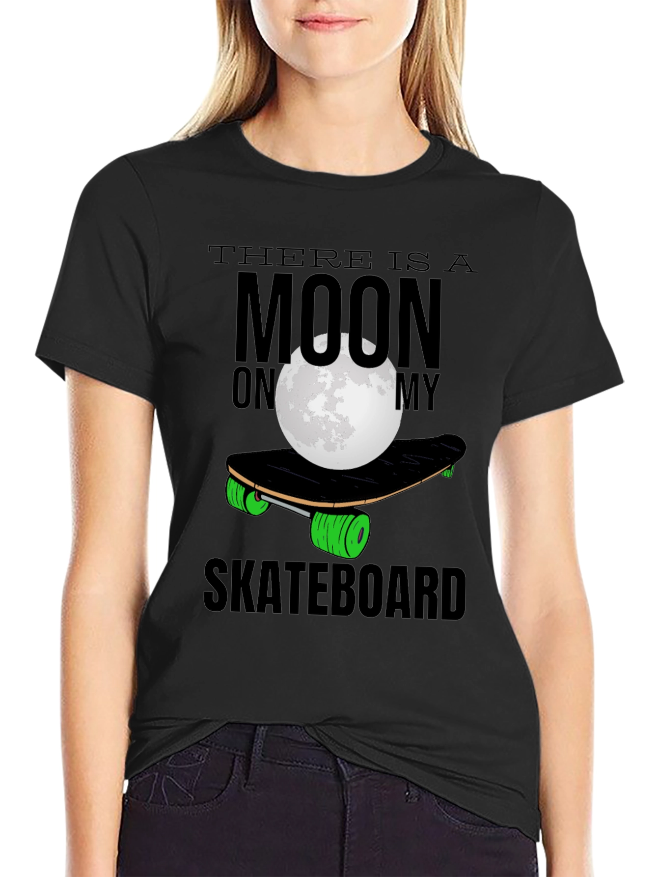 Moon Skateboard T-Shirt - Unique Graphic Tee