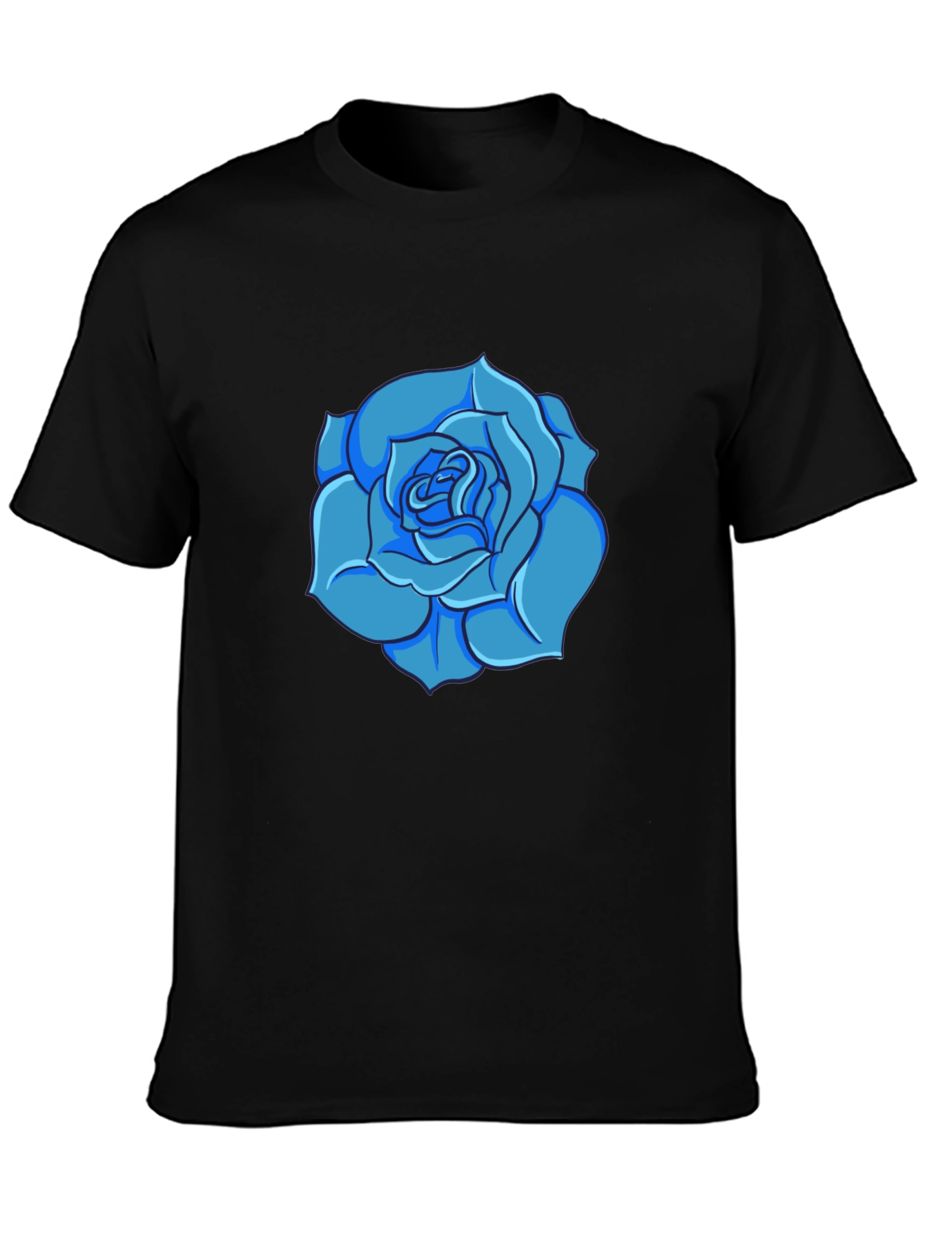 Blue Rose Graphic T-Shirt - Modern Style