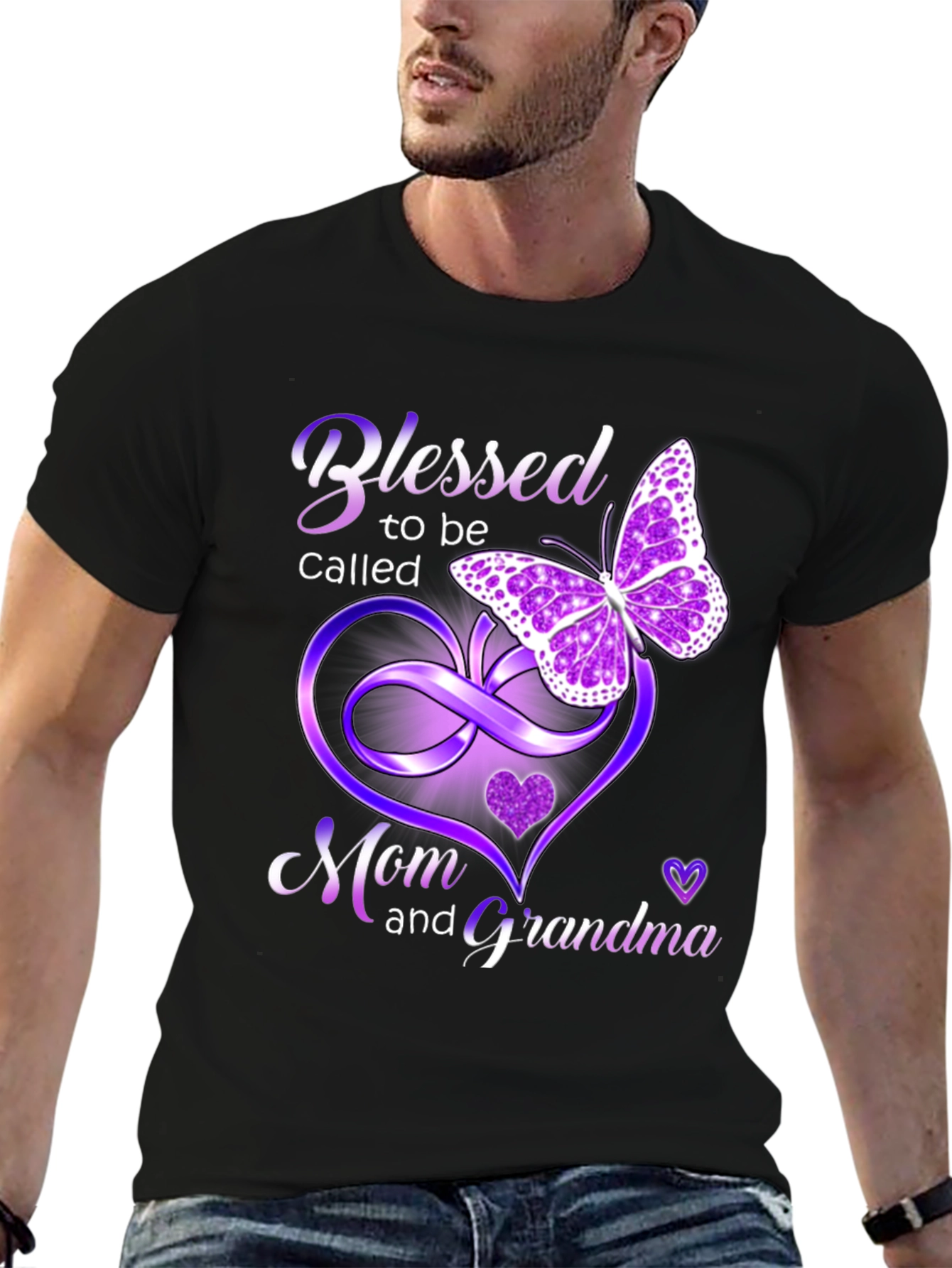 Blessed Mom and Grandma T-Shirt with Butterfly Design
