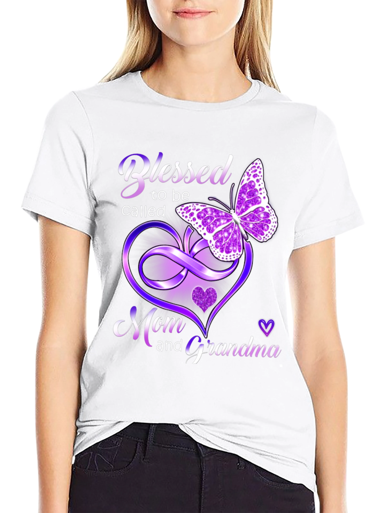 Blessed Mom and Grandma T-Shirt with Butterfly Design