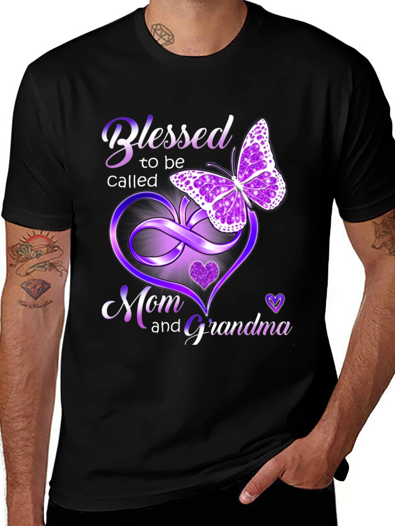 Blessed Mom and Grandma T-Shirt with Butterfly Design