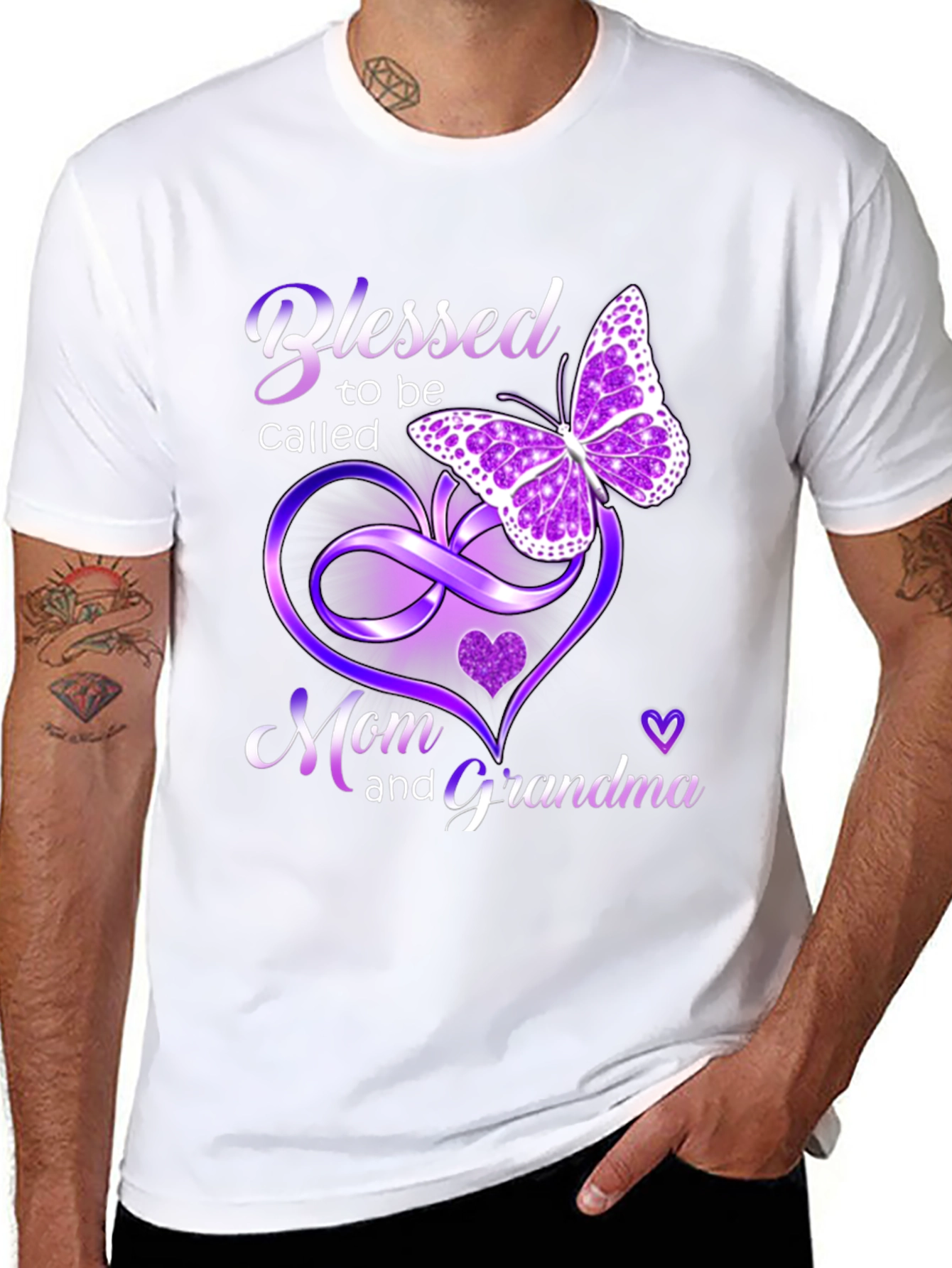 Blessed Mom and Grandma T-Shirt with Butterfly Design