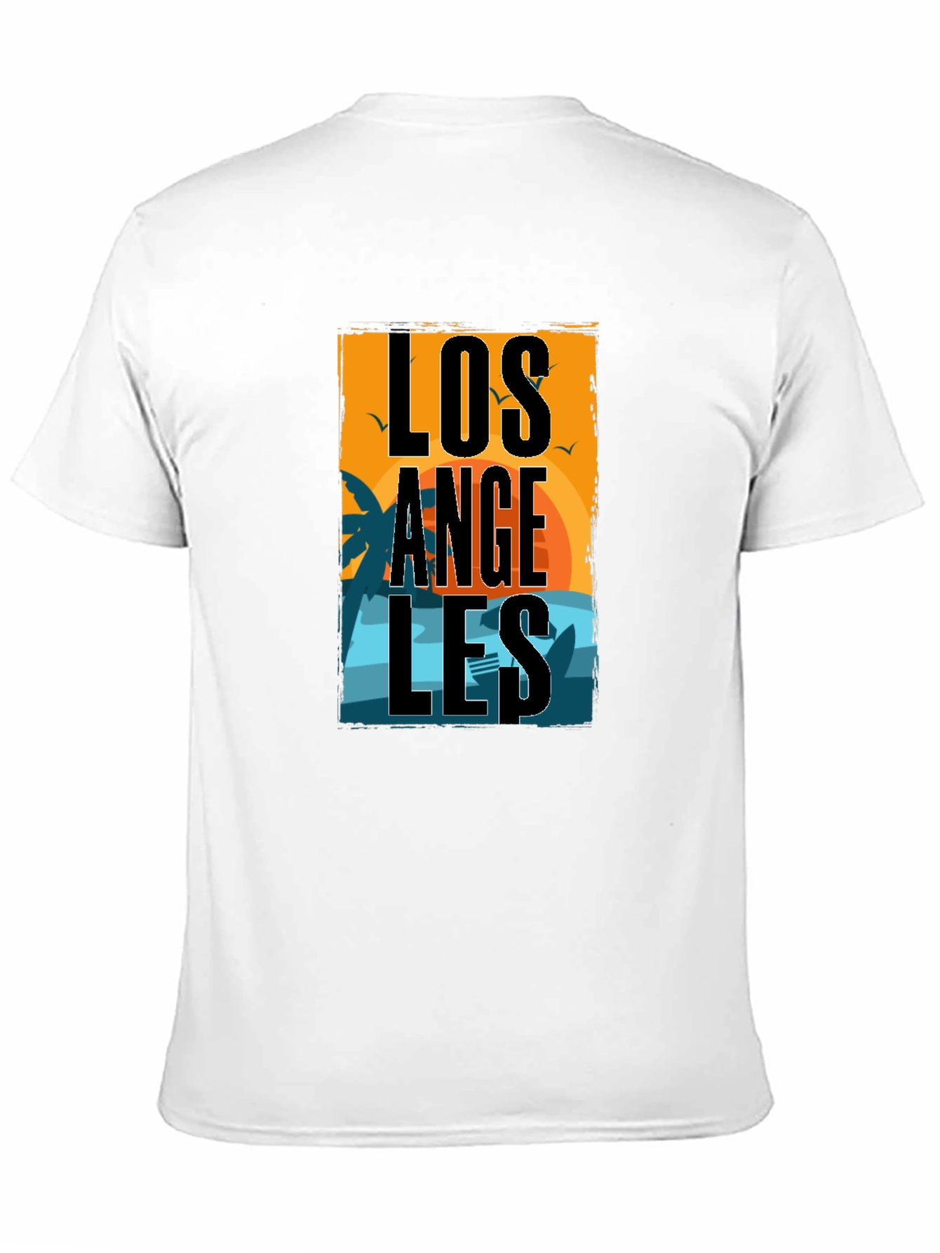 Los Angeles Sunset Graphic Print Black T-Shirt