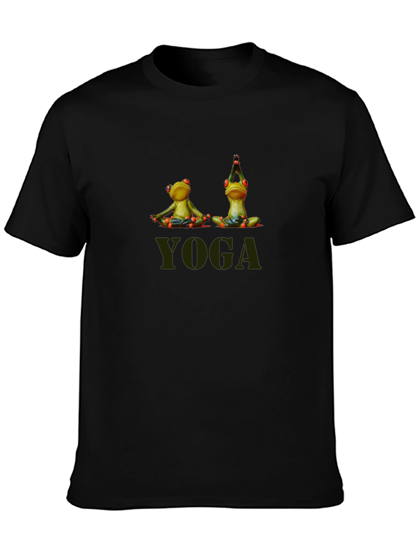 Yoga Frogs Mens Black T-Shirt