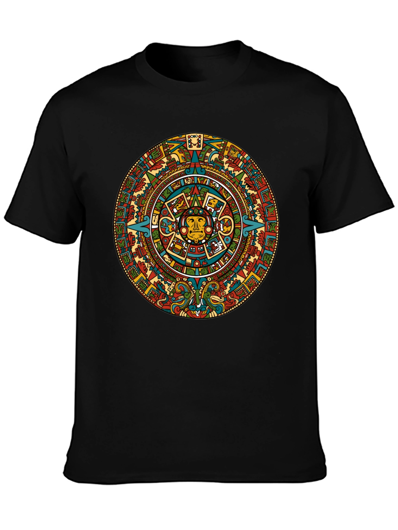 Aztec Calendar Graphic Print T-Shirt