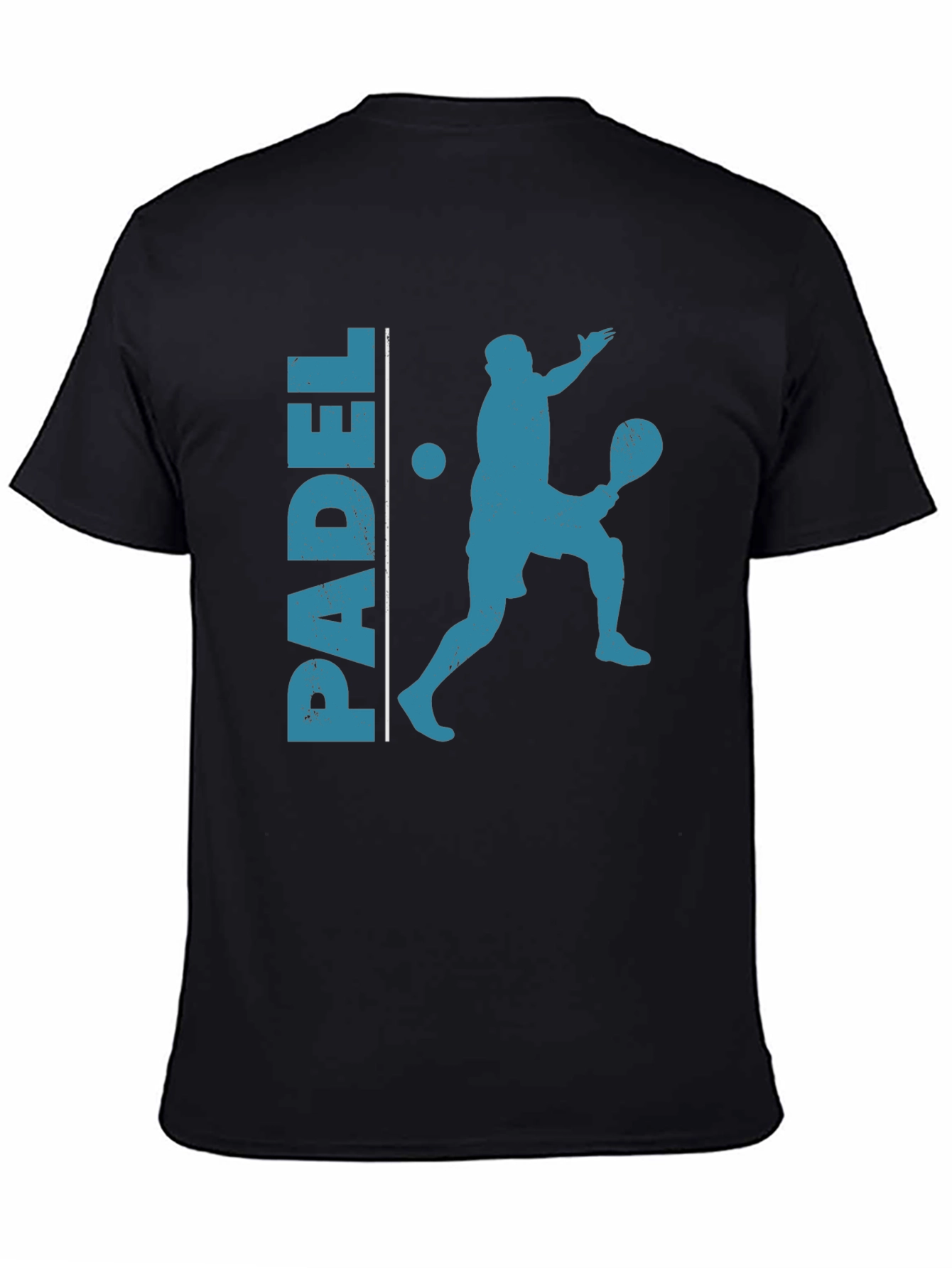 Padel Player Graphic Tee - Black Cotton Shirt