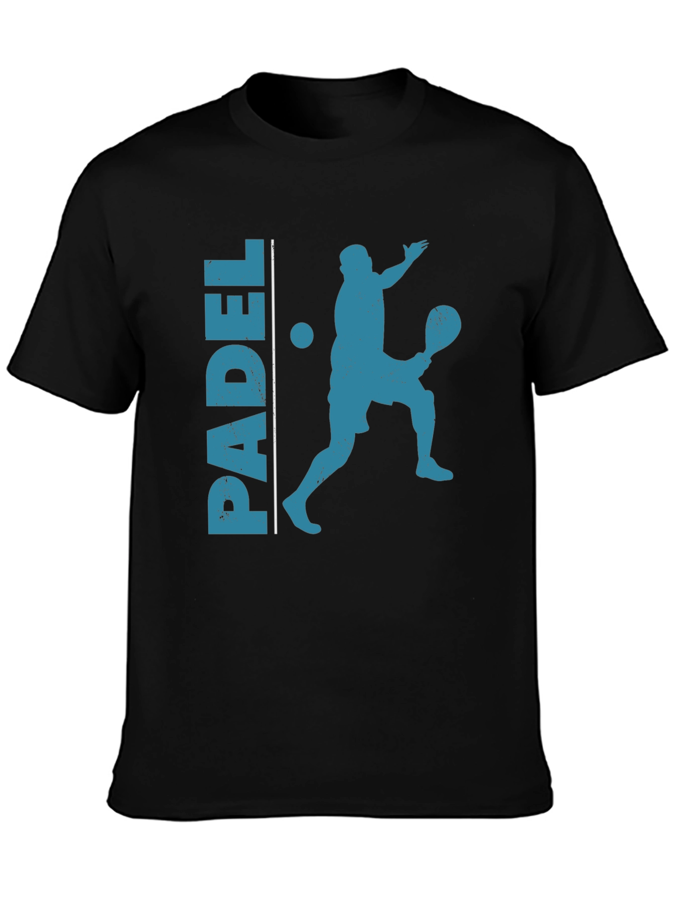 Padel Player Graphic Tee - Black Cotton Shirt