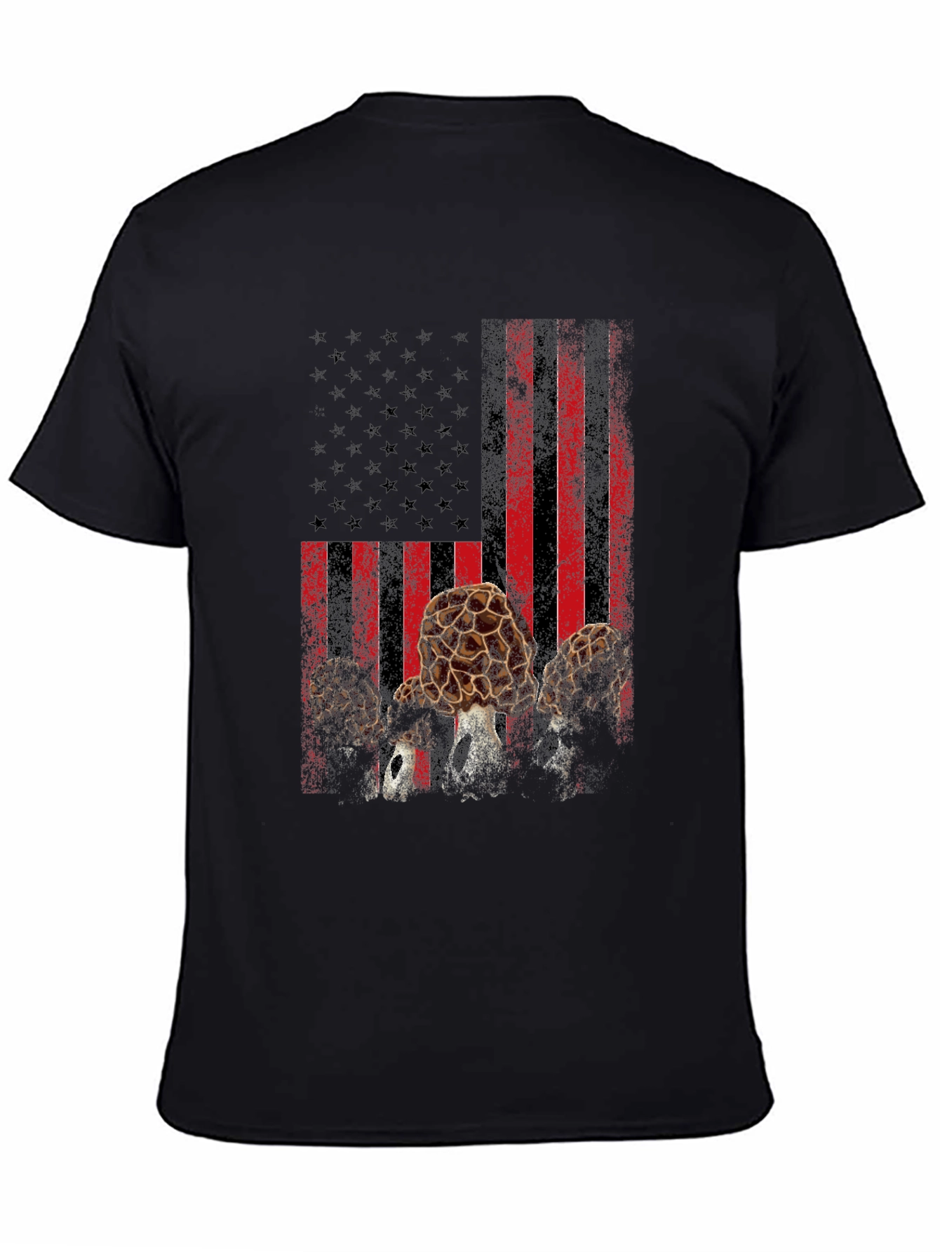 Morel Mushroom American Flag T-Shirt