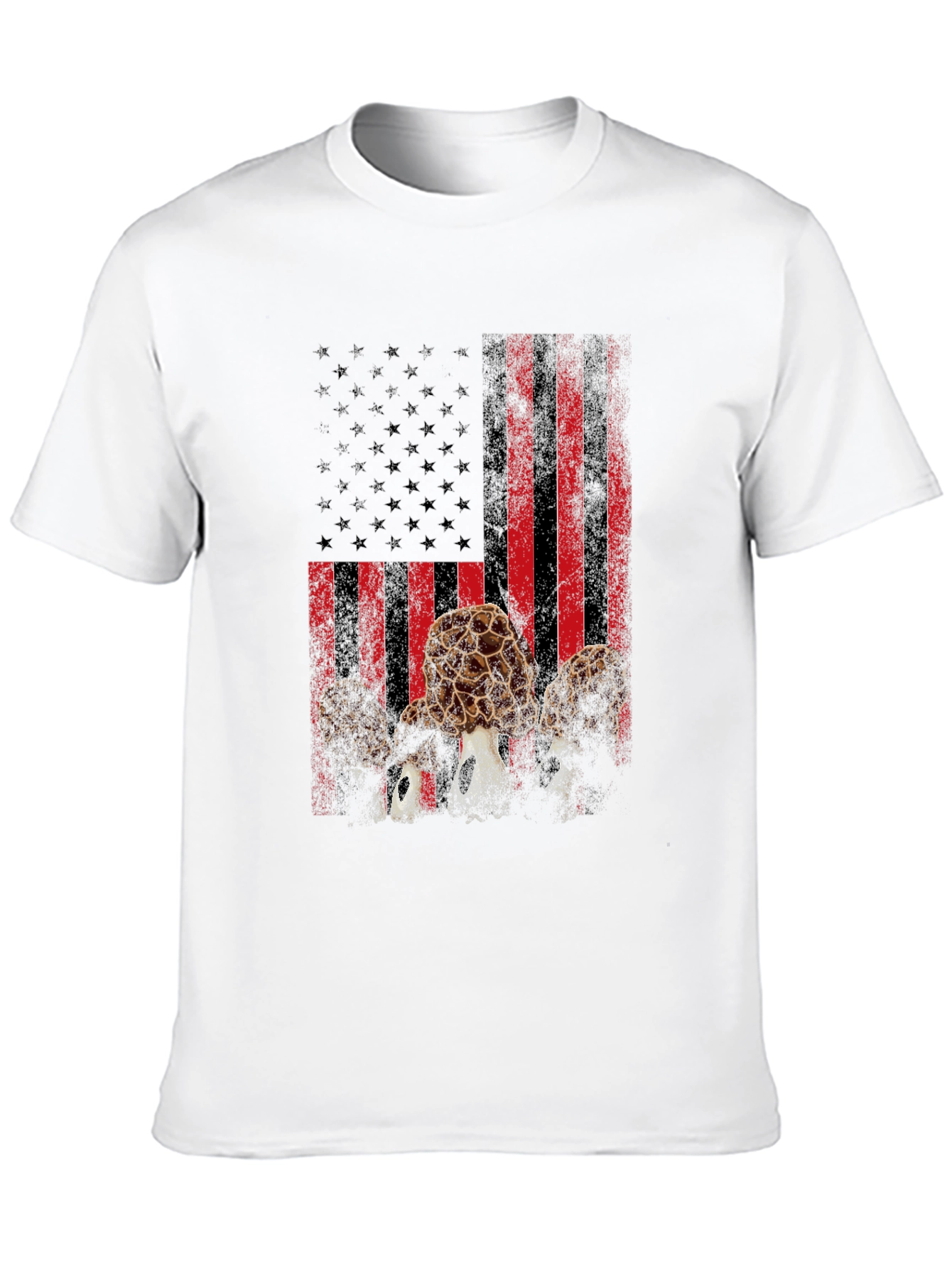 Morel Mushroom American Flag T-Shirt