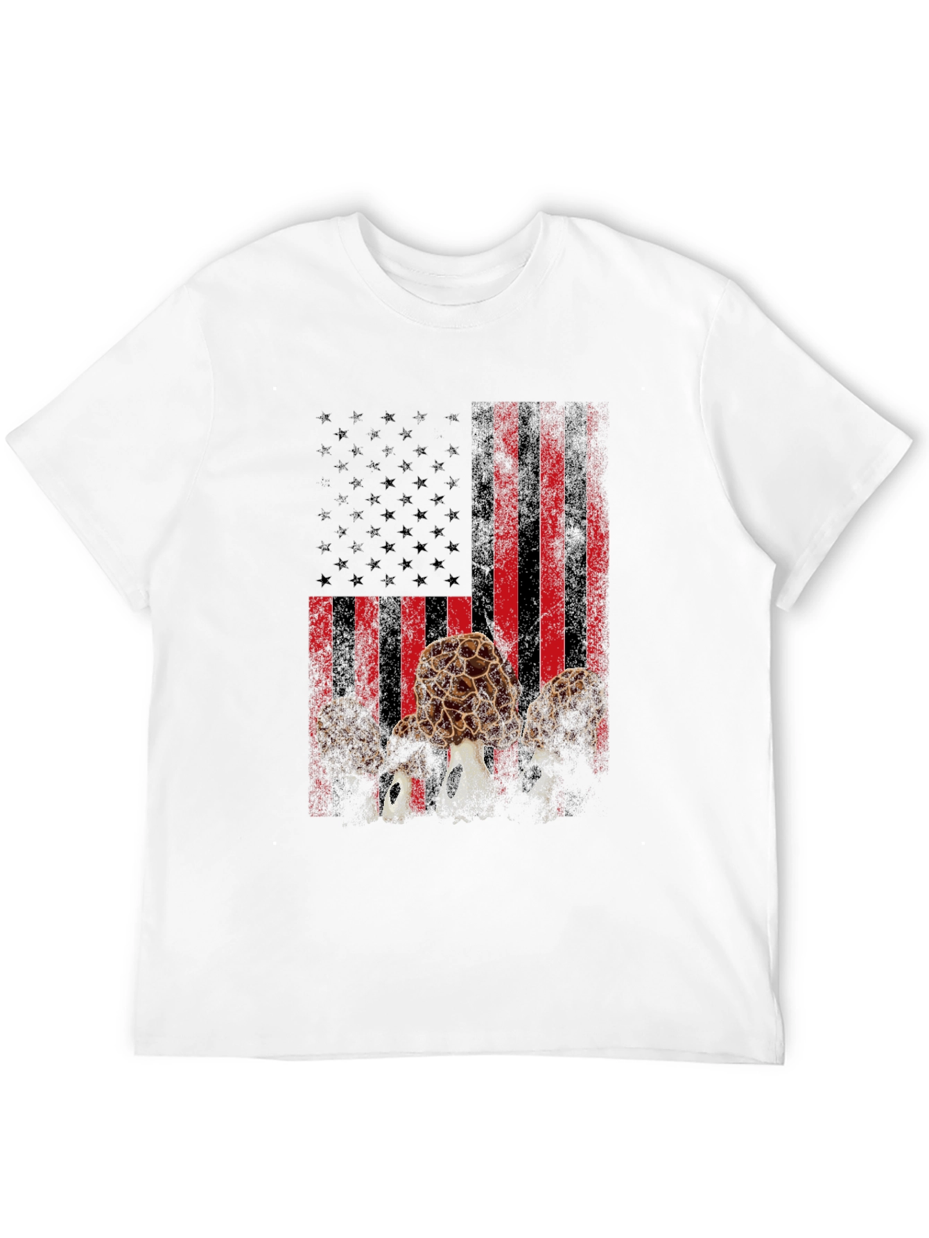 Morel Mushroom American Flag T-Shirt