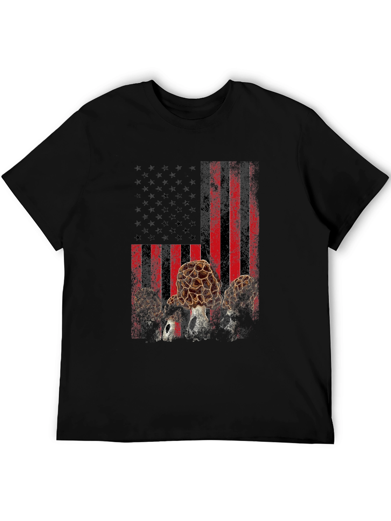 Morel Mushroom American Flag T-Shirt