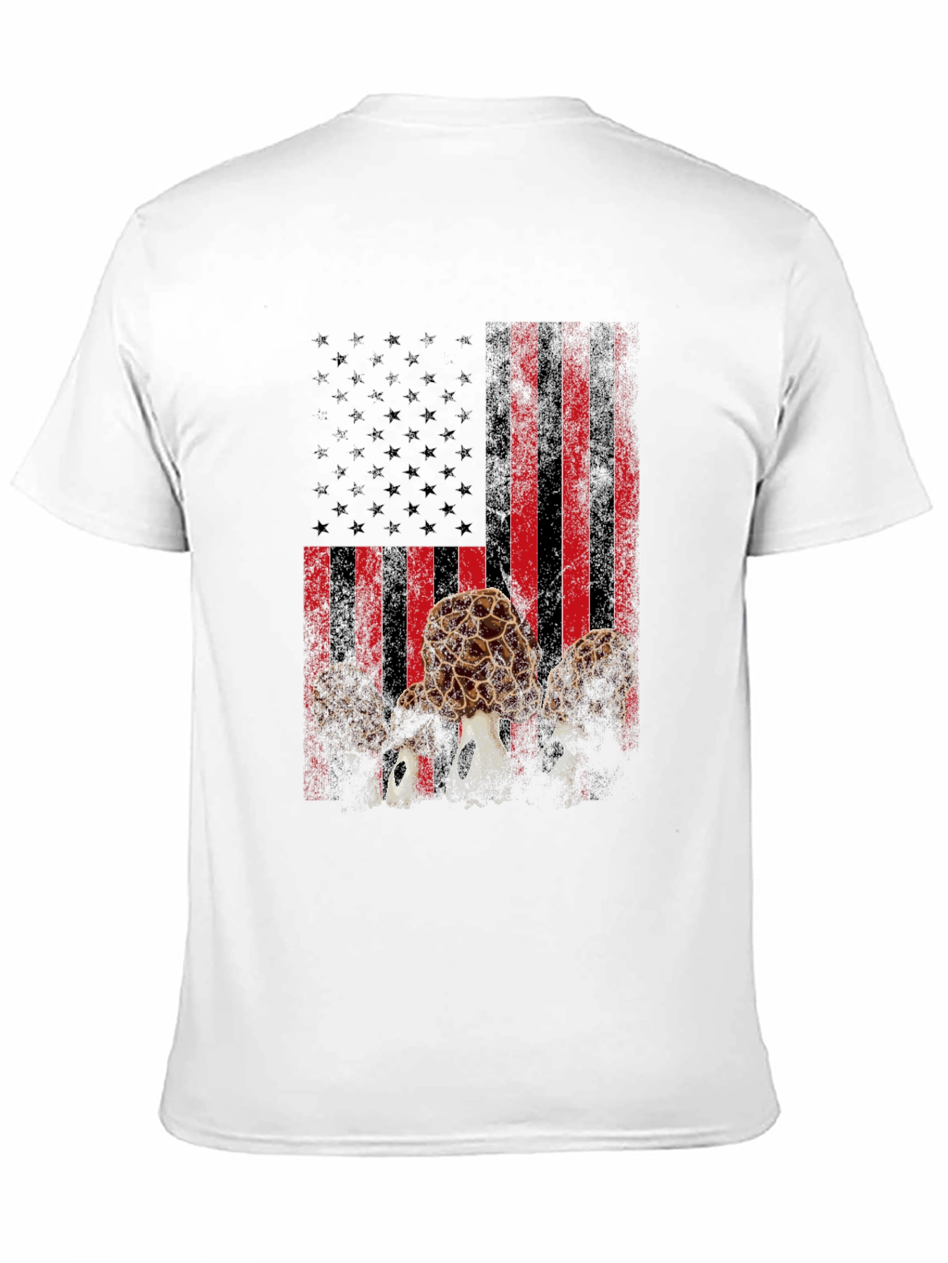 Morel Mushroom American Flag T-Shirt
