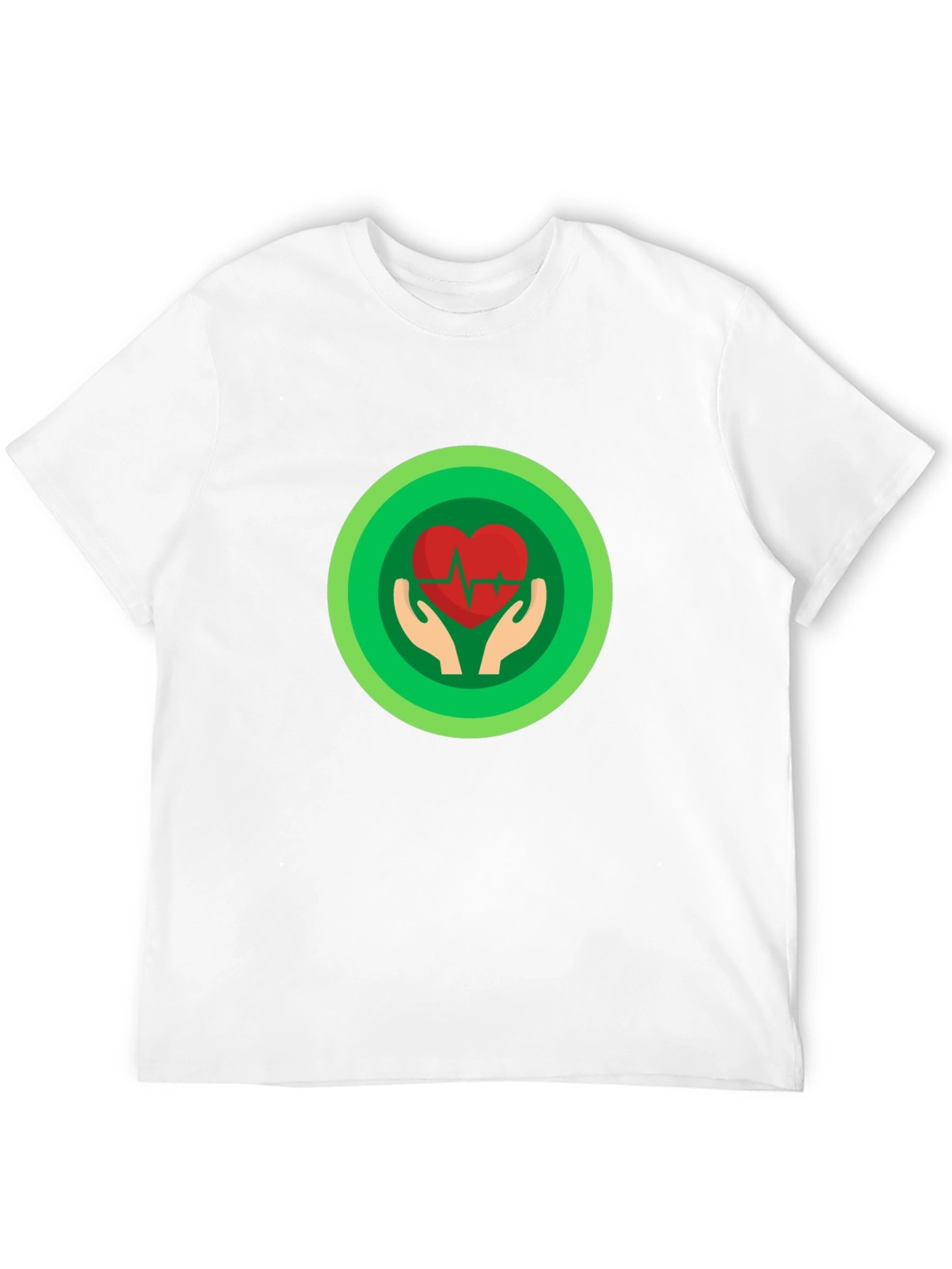 Heartbeat Hand Graphic Tee - Black Cotton T-Shirt