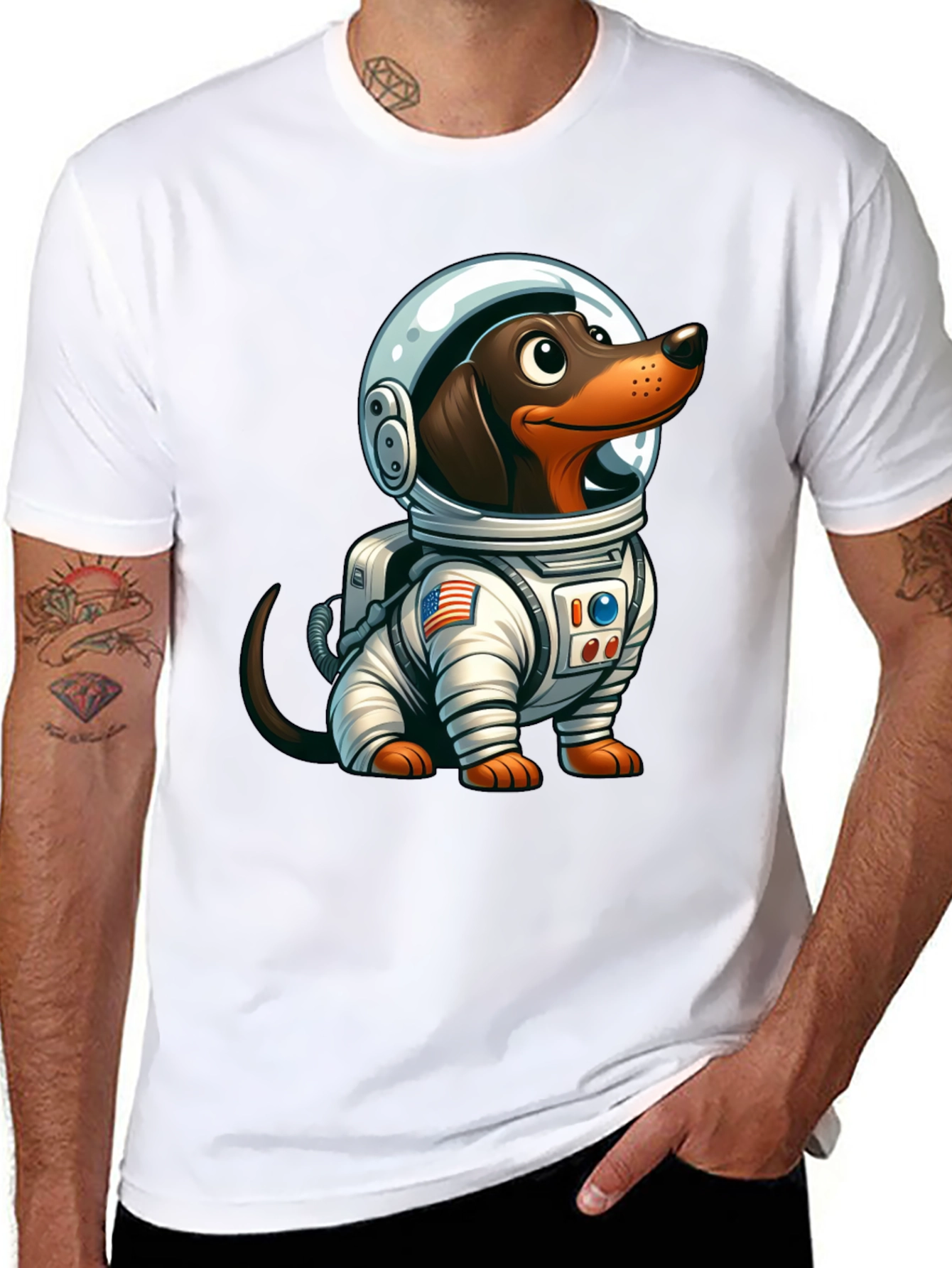 Dachshund Astronaut T-Shirt - Space Dog Tee