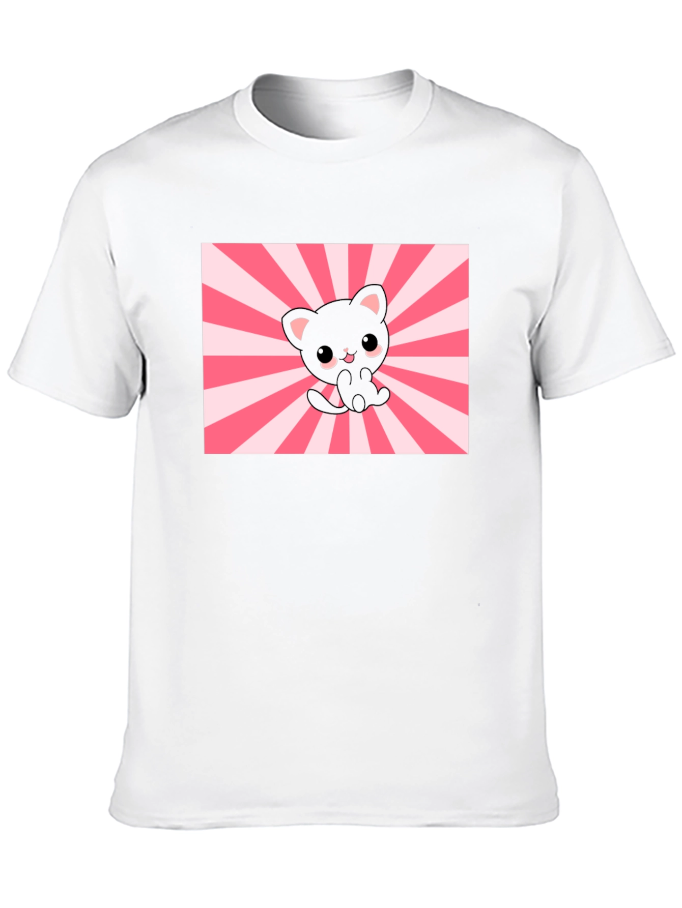Cute Kawaii Cat T-Shirt - Black