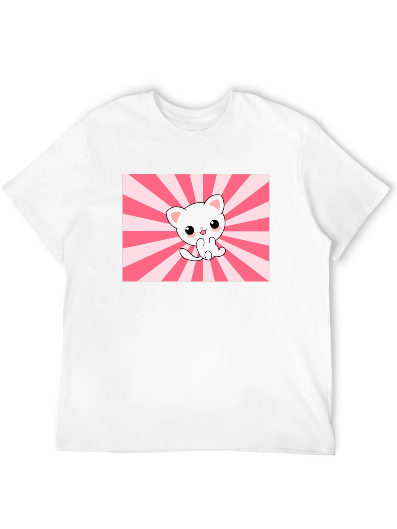 Cute Kawaii Cat T-Shirt - Black