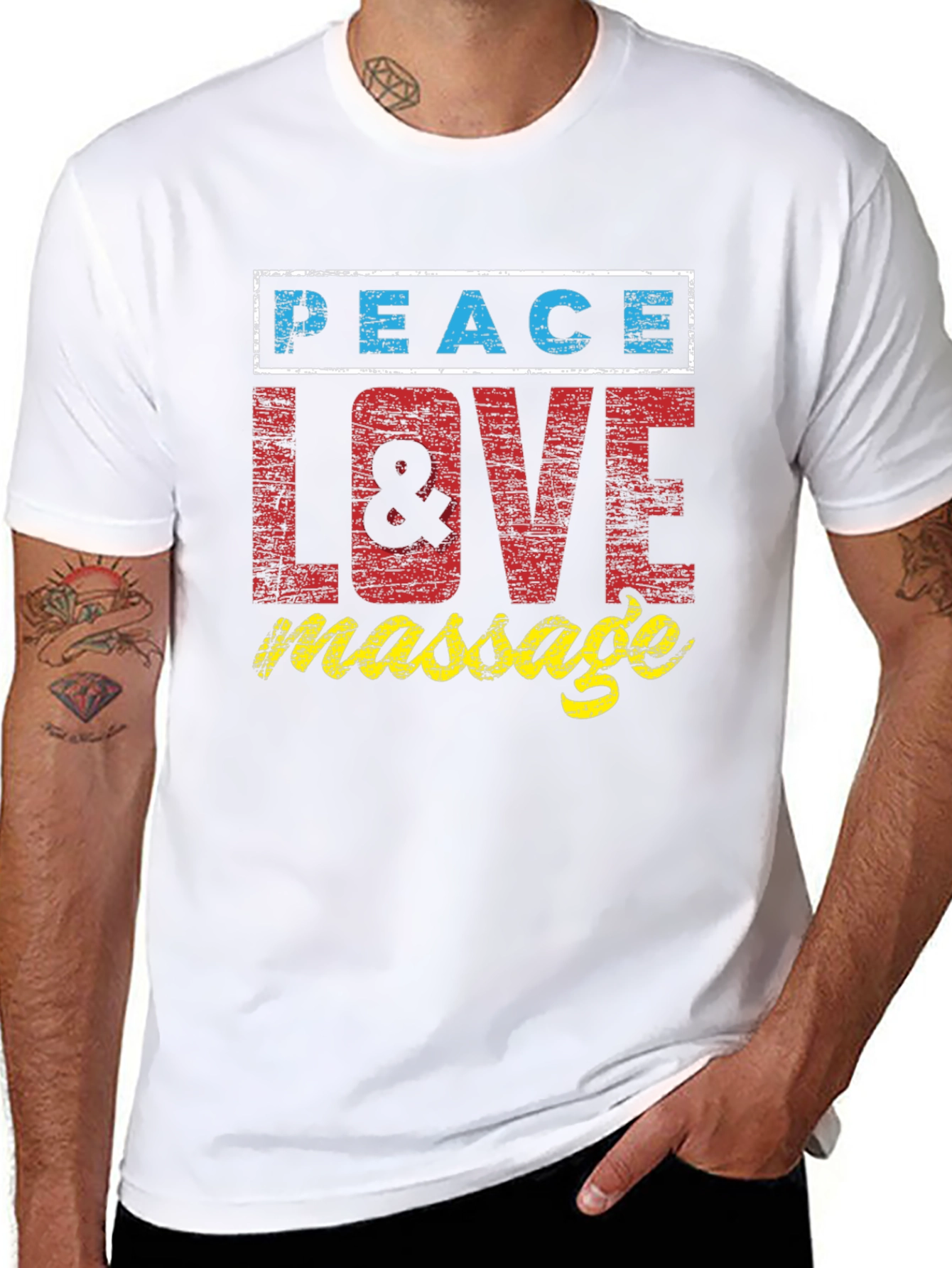 Peace Love Massage T-Shirt - Relaxed Style