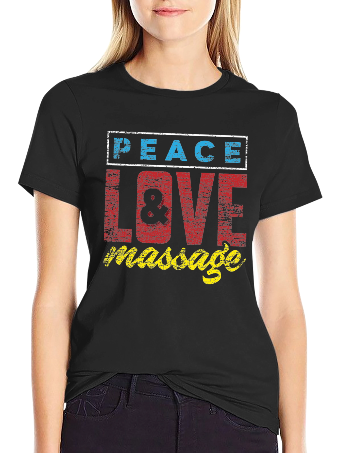 Peace Love Massage T-Shirt - Relaxed Style