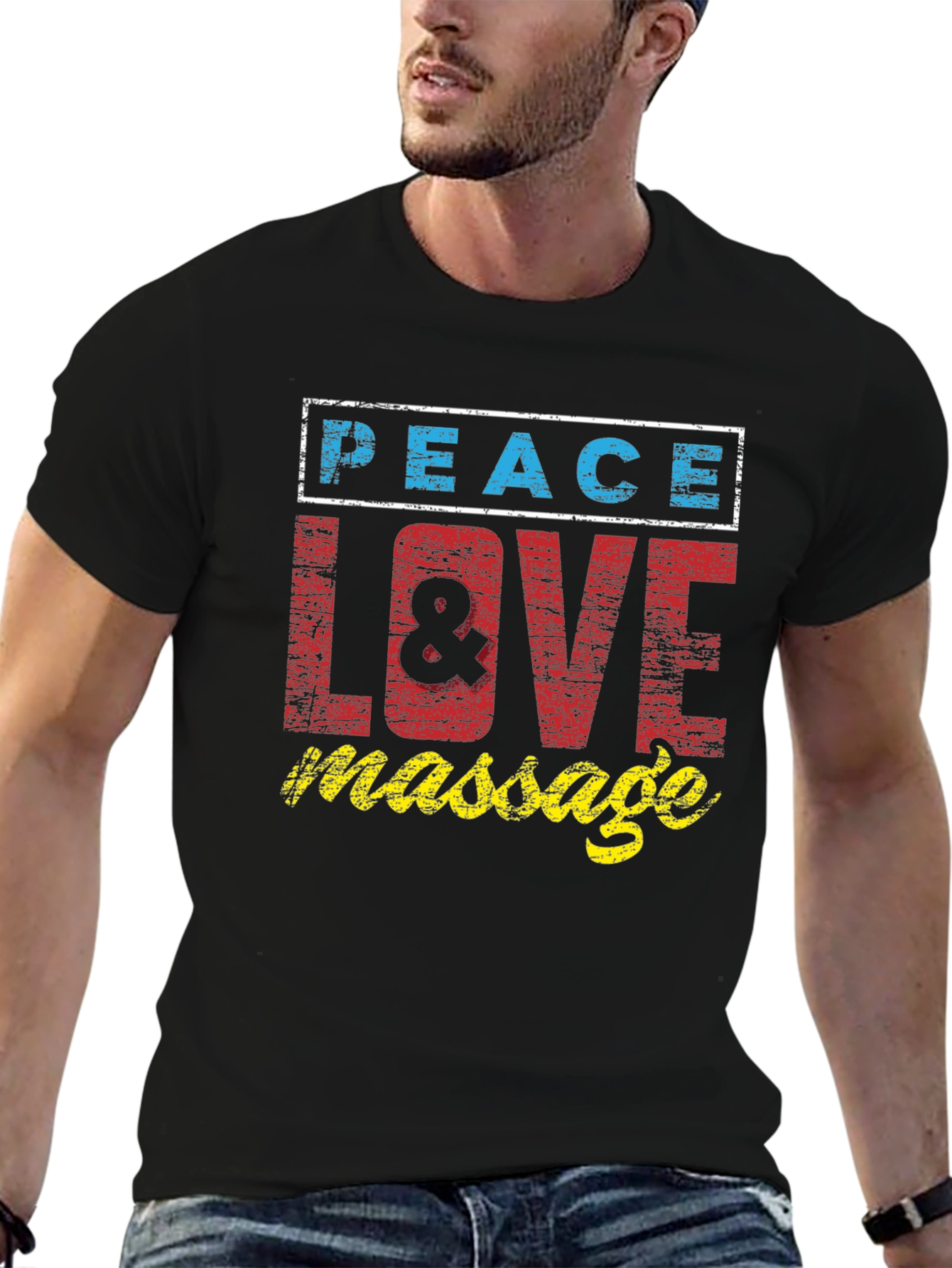 Peace Love Massage T-Shirt - Relaxed Style