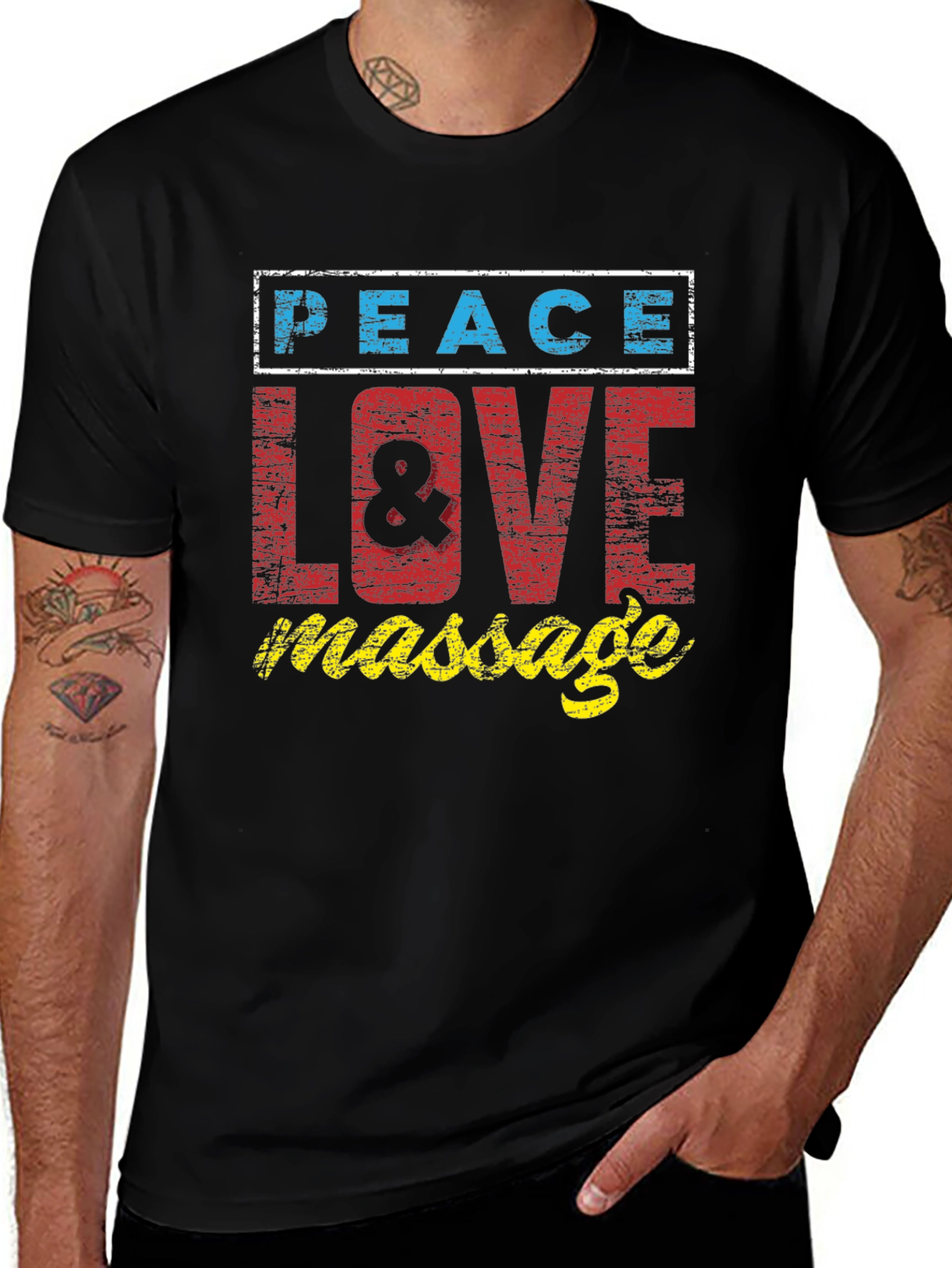 Peace Love Massage T-Shirt - Relaxed Style