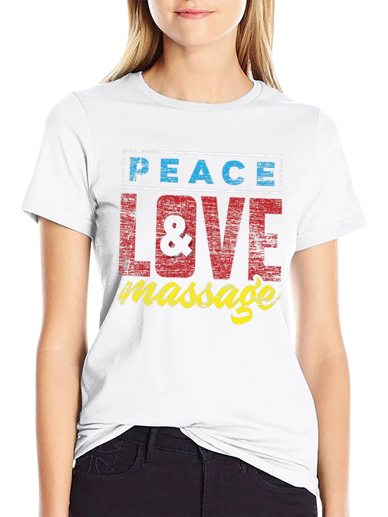 Peace Love Massage T-Shirt - Relaxed Style