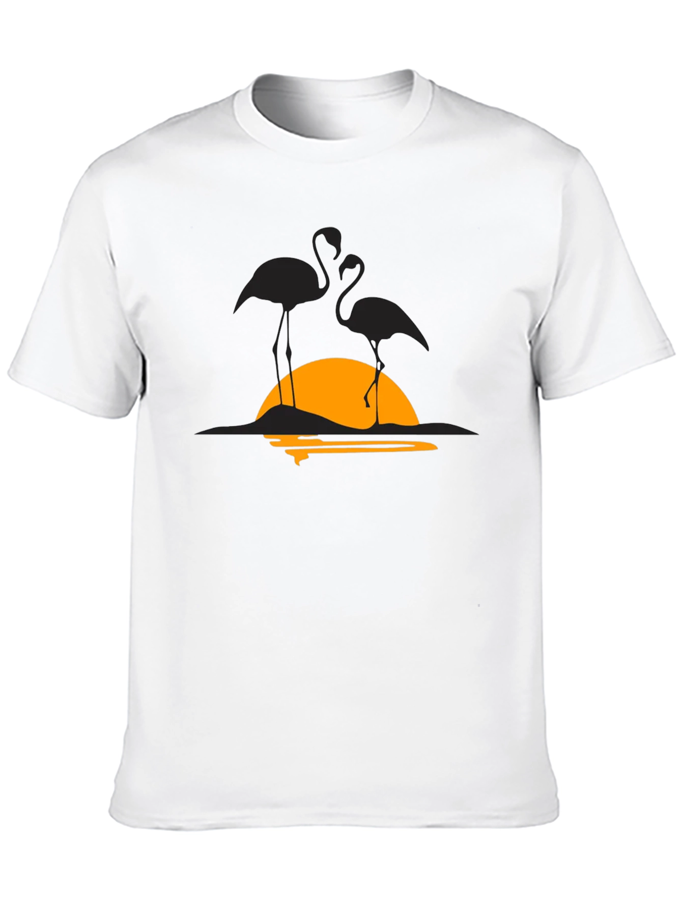 Flamingo Sunset Graphic Tee - Black